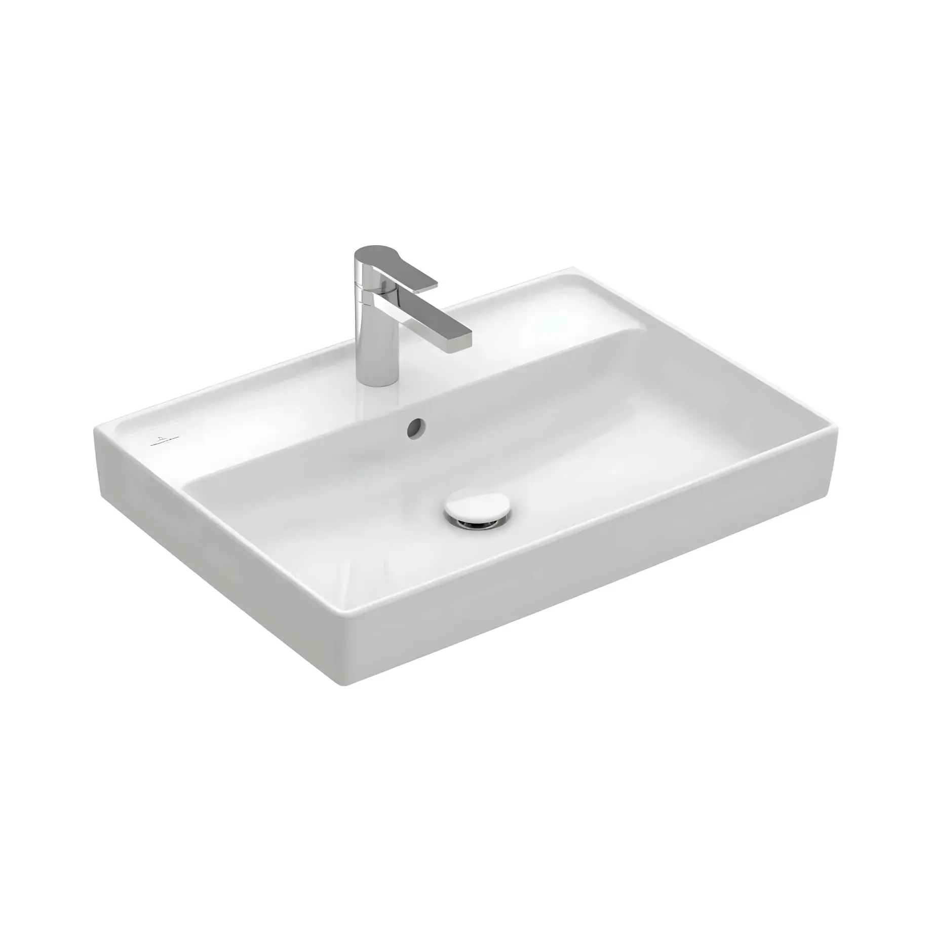 Умивальник Collaro Villeroy & Boch 4A3365R1 Alpine White CeramicPlus 65 х 47 см — вид на білому тлі