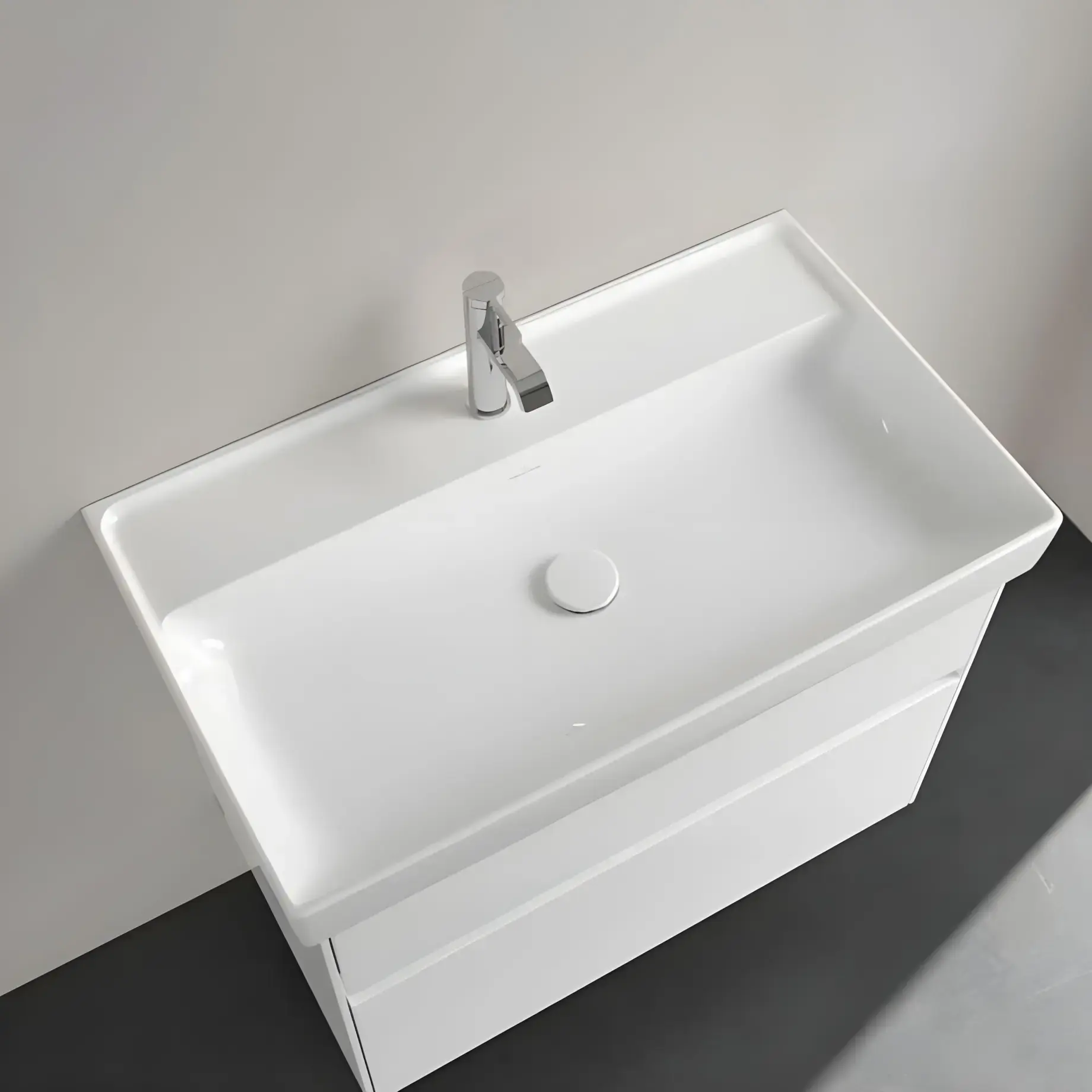 Умивальник Collaro Villeroy & Boch 4A3380R1 Alpine White CeramicPlus — вид ззаду