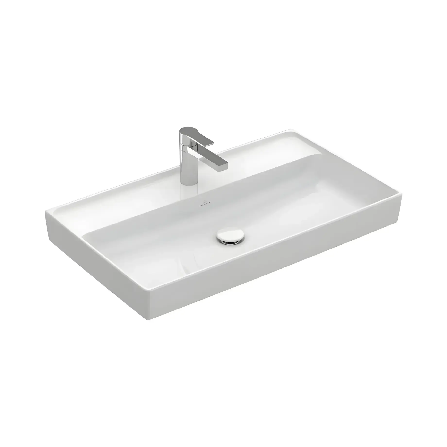 Умивальник Collaro Villeroy & Boch 4A338101 Alpine White 80 х 47 см — вид на білому тлі