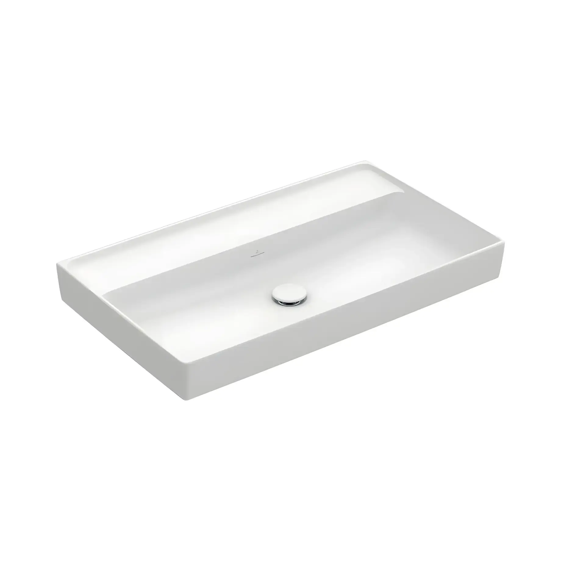 Умивальник Collaro Villeroy & Boch 4A3383RW Stone White CeramicPlus 80 х 47 см — вид на білому тлі