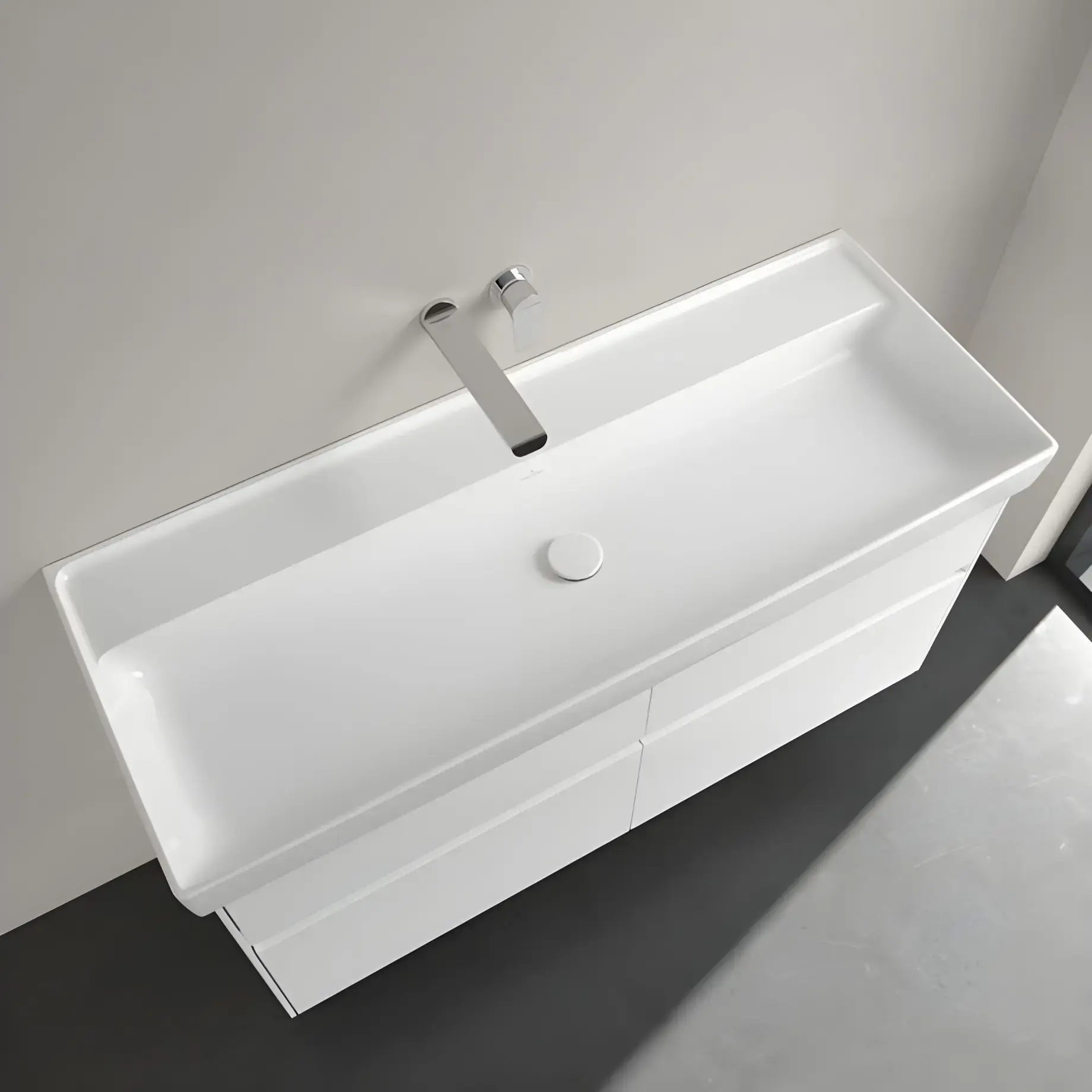 Умивальник Collaro Villeroy & Boch 4A33C301 Alpine White — бічний ракурс