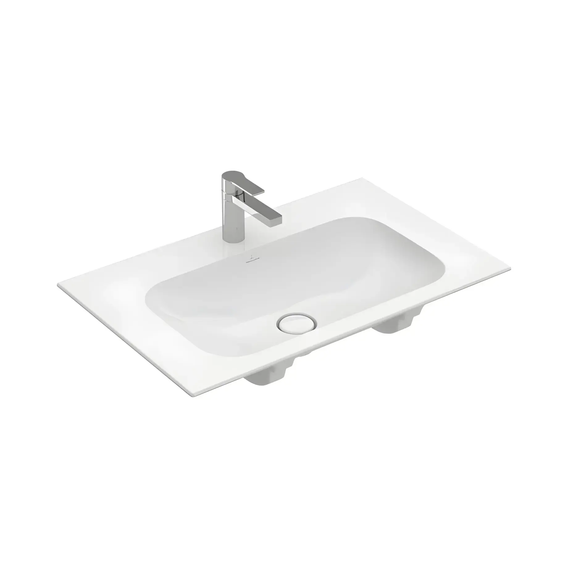 Умивальник Finion Villeroy & Boch 416484R1 Alpine White CeramicPlus 80 х 50 см — вид на білому тлі