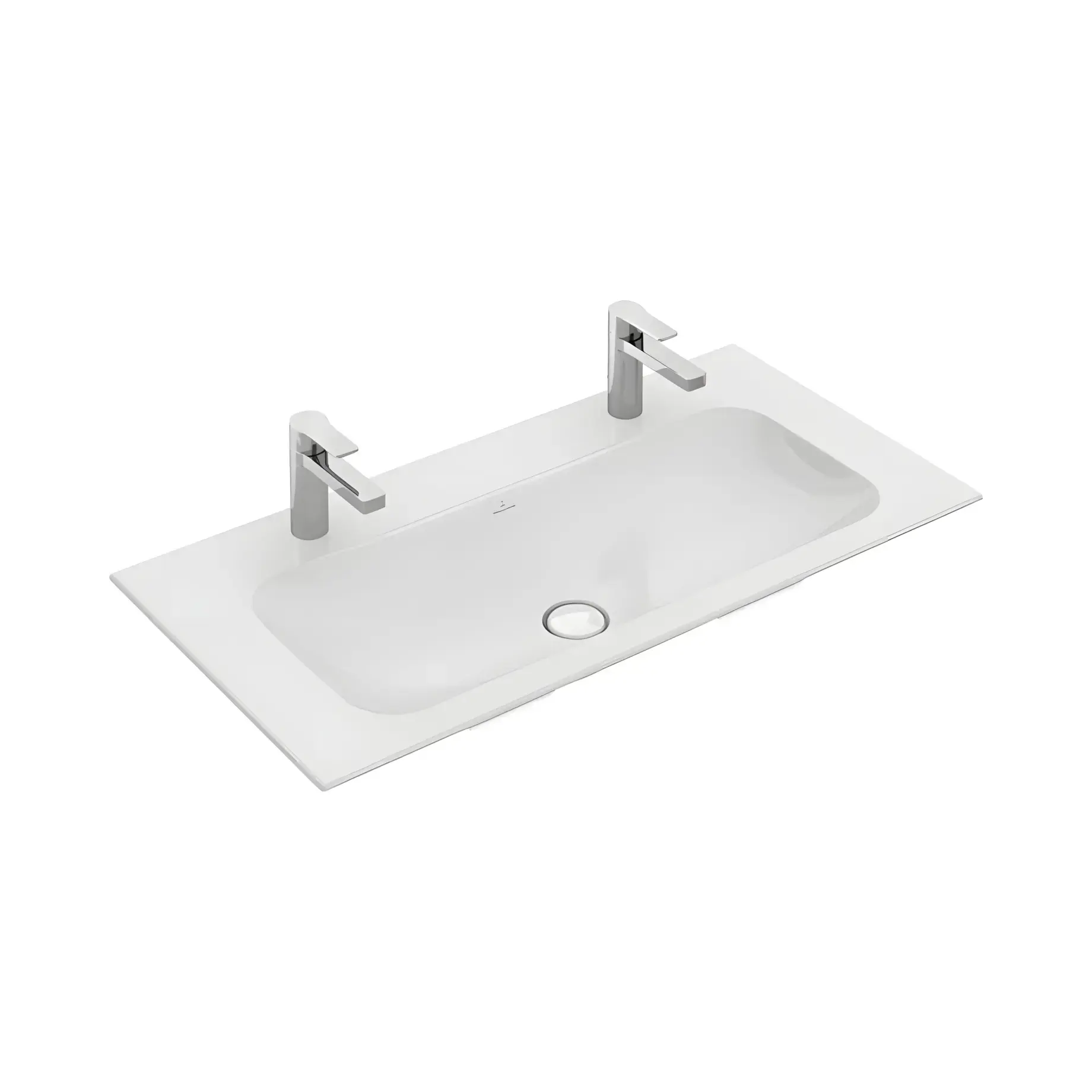 Умивальник Finion Villeroy & Boch 4164A1R1 Alpine White CeramicPlus 100 х 50 см — вид на білому тлі