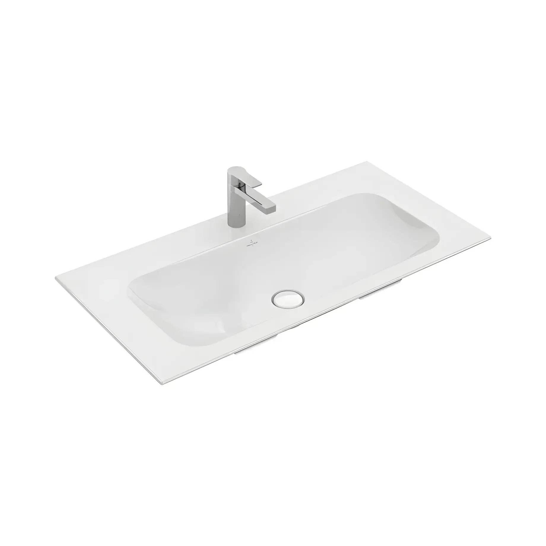 Умивальник Finion Villeroy & Boch 4164A2R1 Alpine White CeramicPlus 100 х 50 см — вид на білому тлі