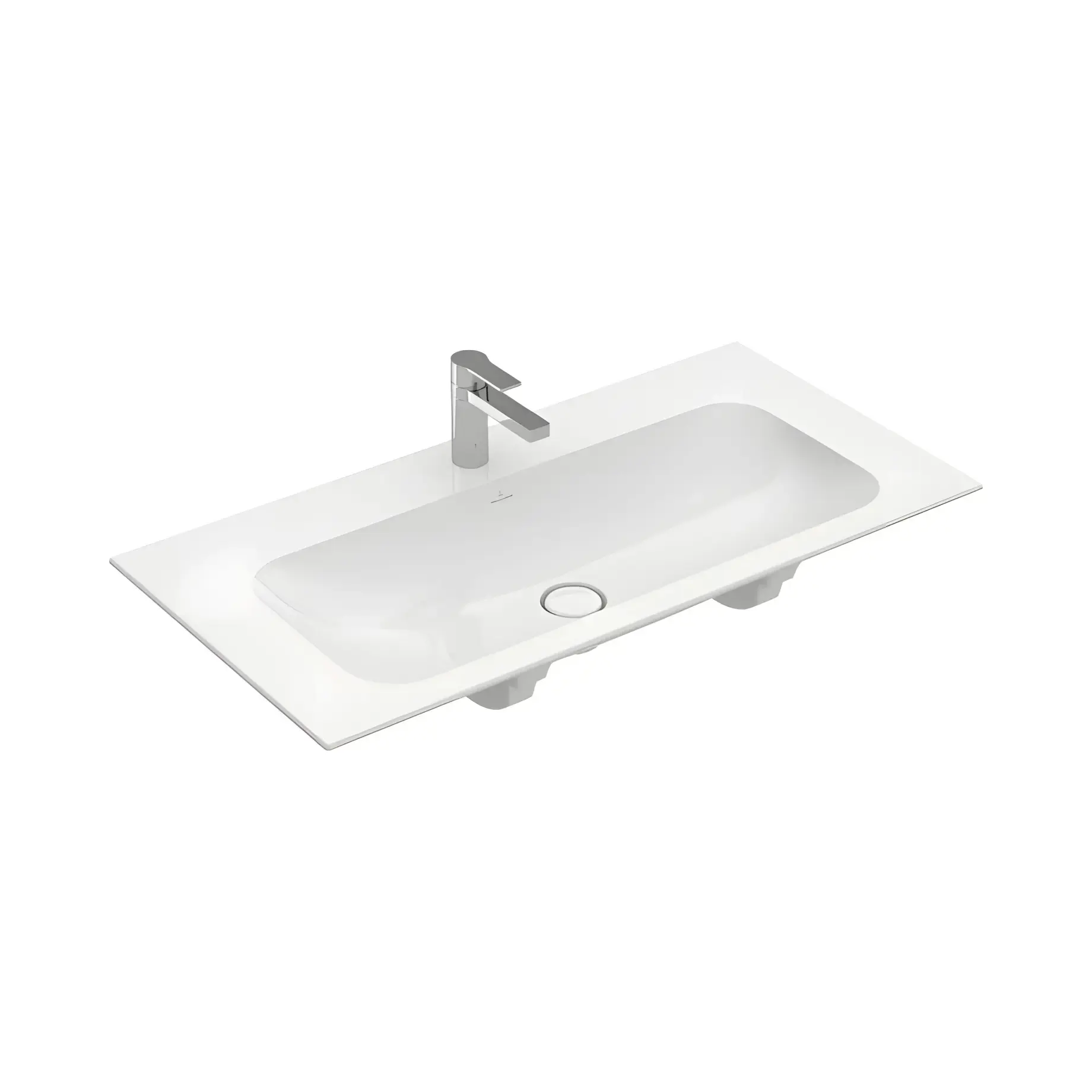 Умивальник Finion Villeroy & Boch 4164ABR1 Alpine White CeramicPlus 100 х 50 см — вид на білому тлі