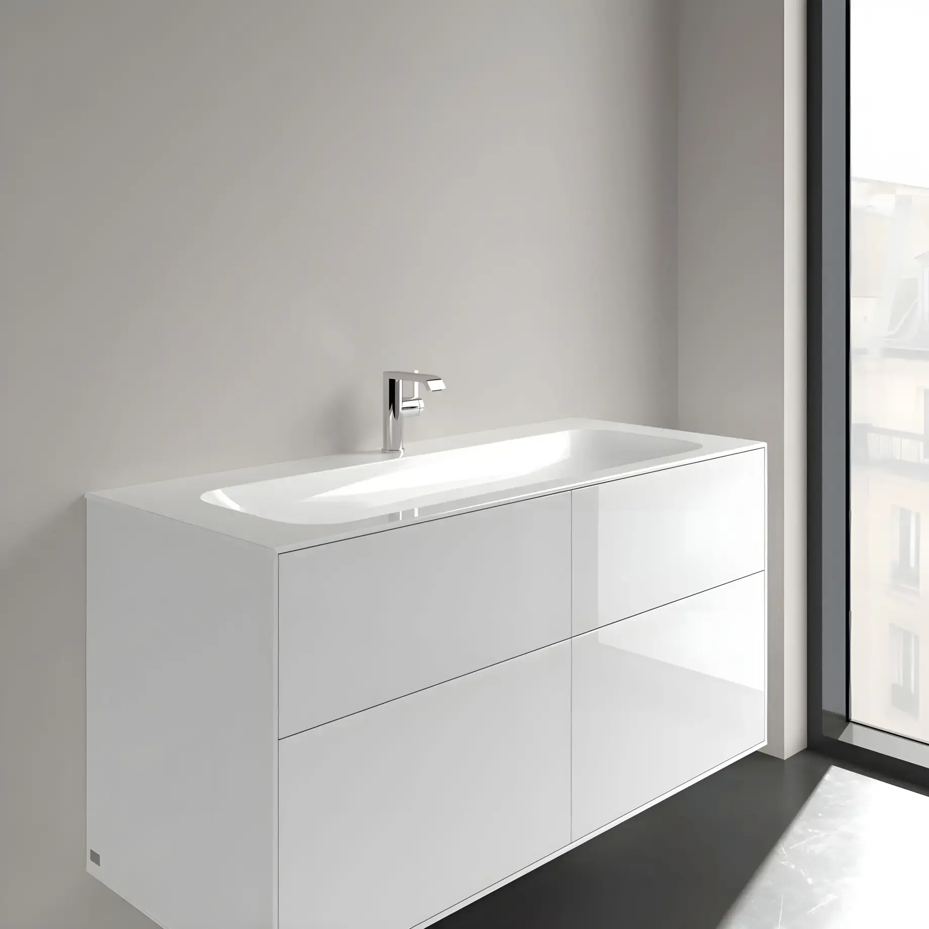 Умивальник Finion Villeroy & Boch 4164C2R1 — в інтерʼєрі ванної кімнати