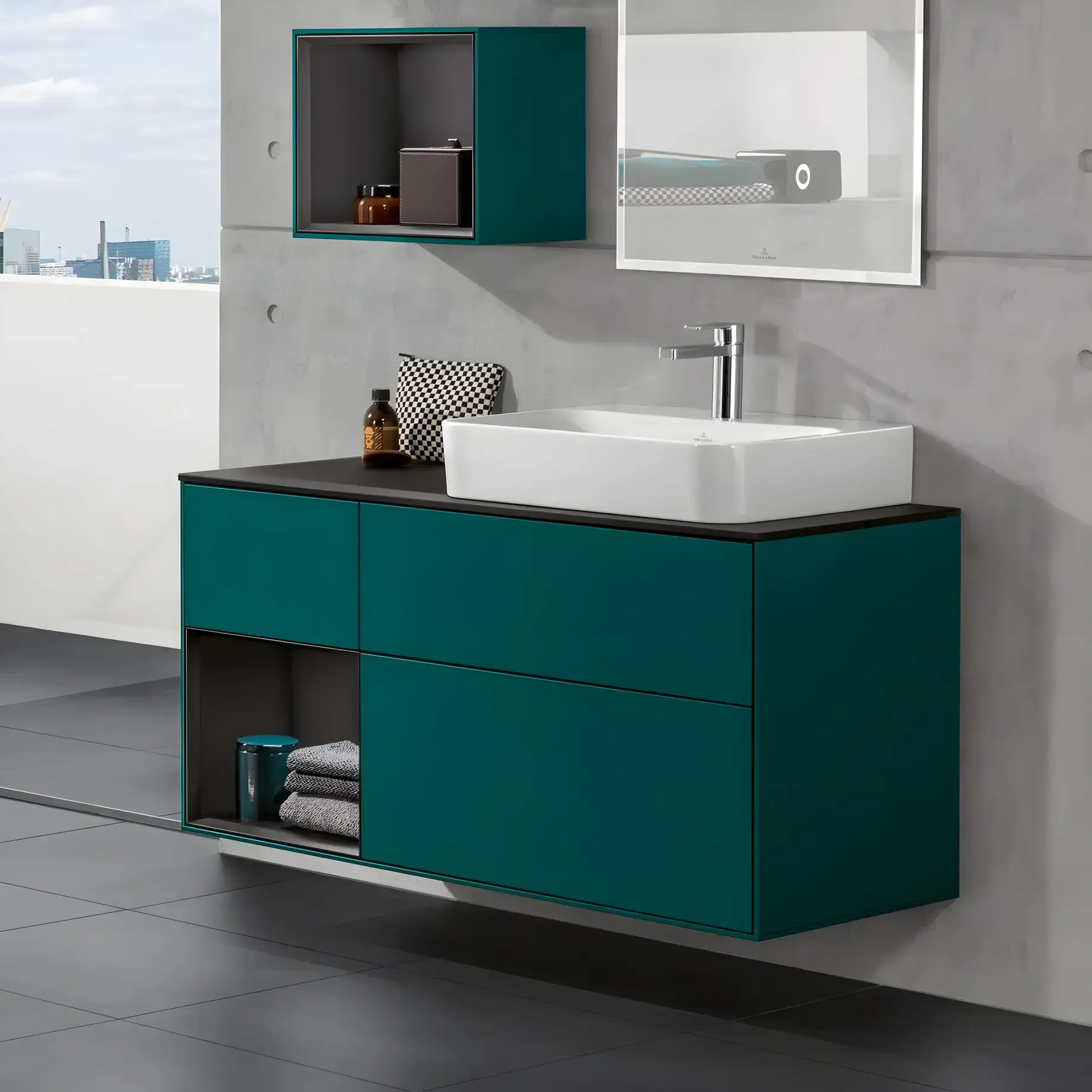 Умивальник Finion Villeroy & Boch 41686CR1 — бічний ракурс