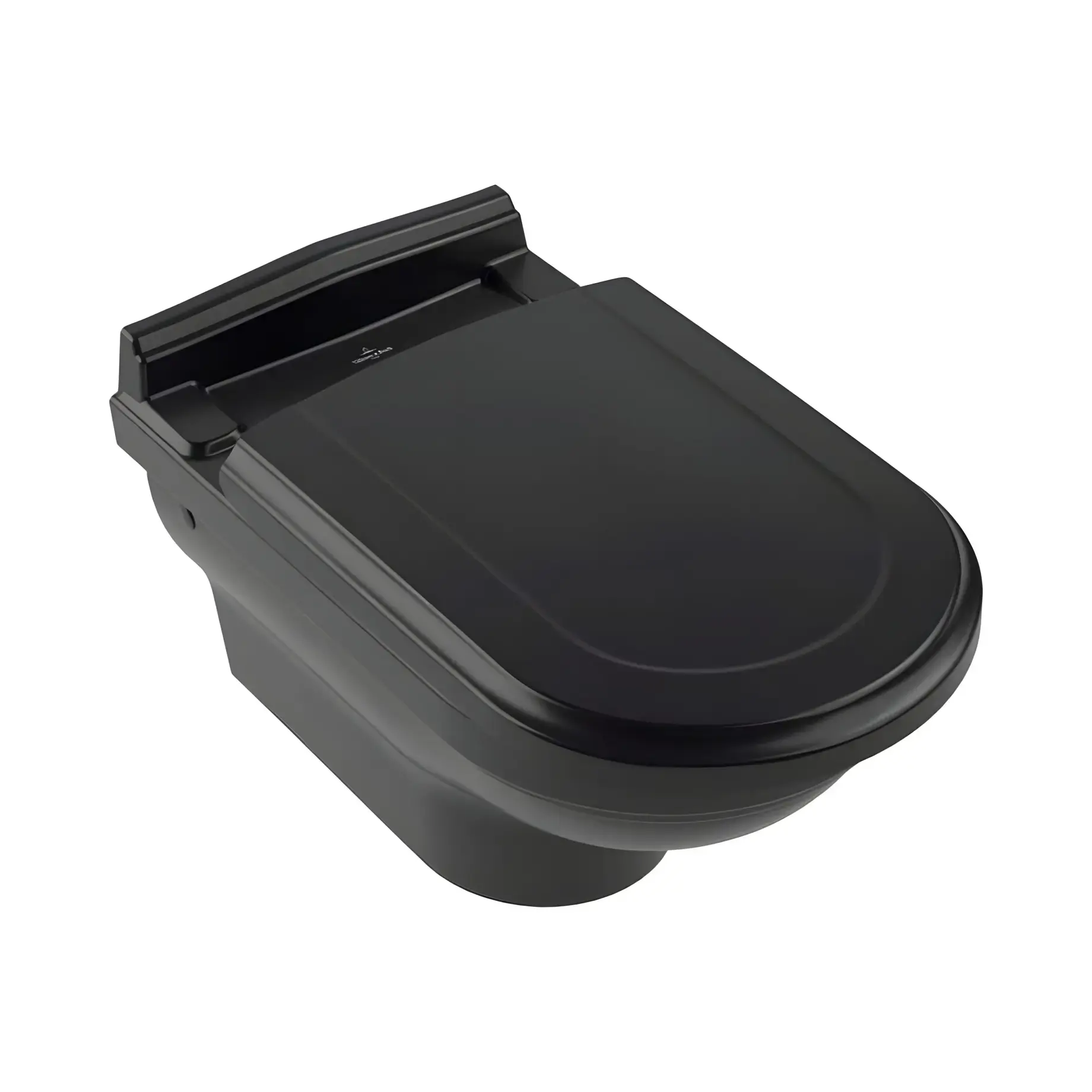 Унітаз Hommage Villeroy & Boch 6661B0R7 Pure Black CeramicPlus 37 х 60 см — вид на білому тлі