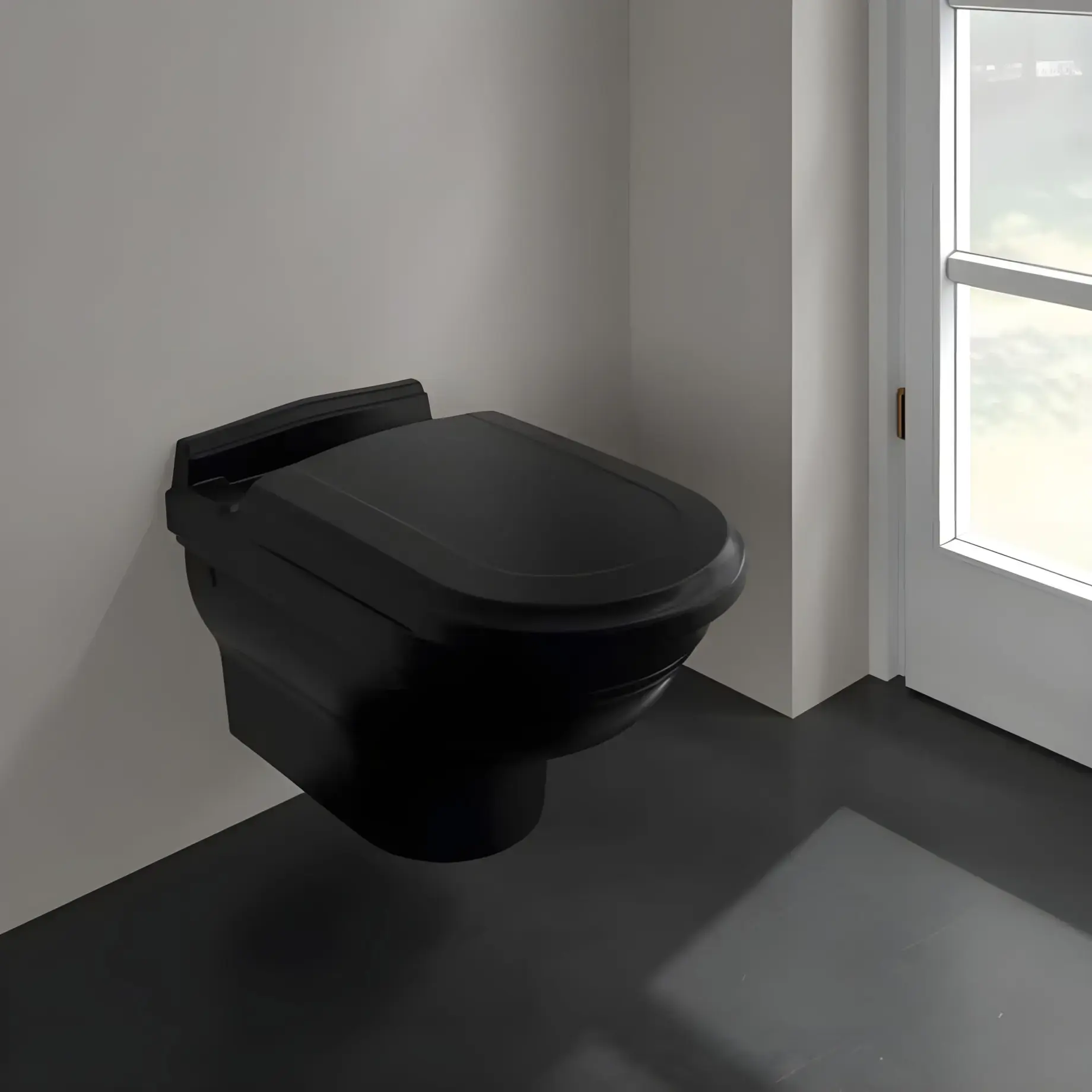 Унітаз Hommage Villeroy & Boch 6661B0R7 Pure Black CeramicPlus — бічний ракурс