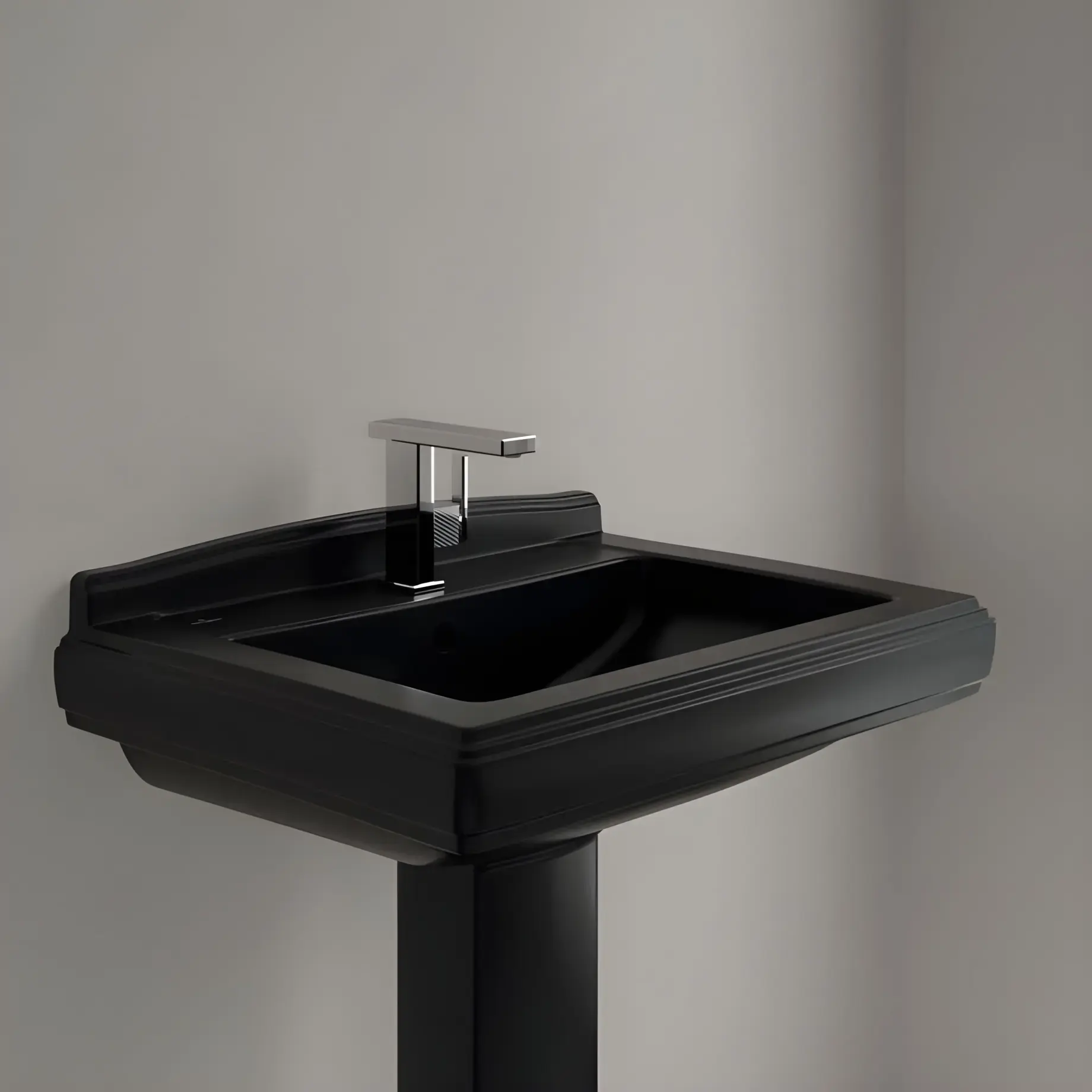 Умивальник Hommage Villeroy & Boch 710175R7 Pure Black CeramicPlus — бічний ракурс