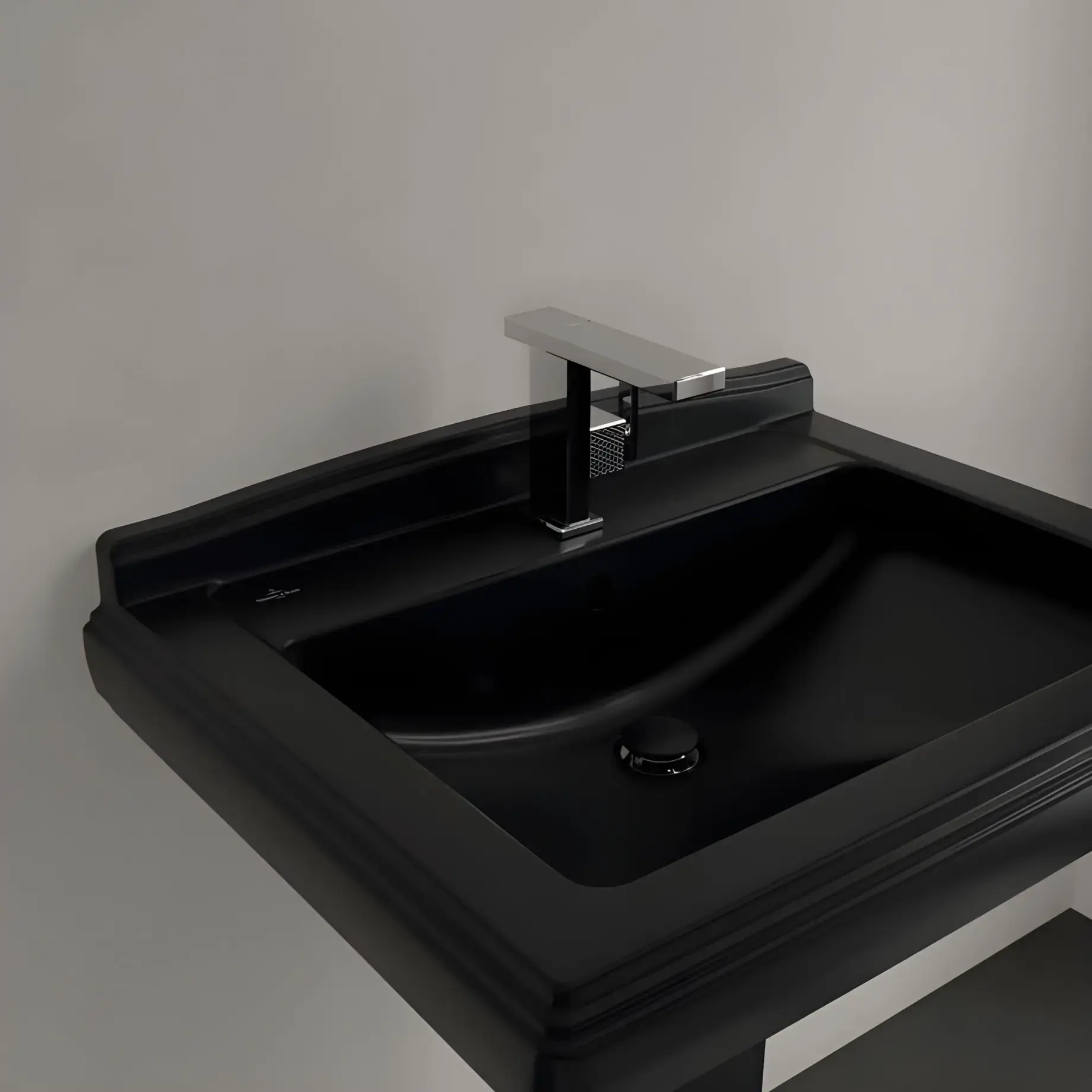 Умивальник Hommage Villeroy & Boch 710175R7 Pure Black CeramicPlus — вид згори
