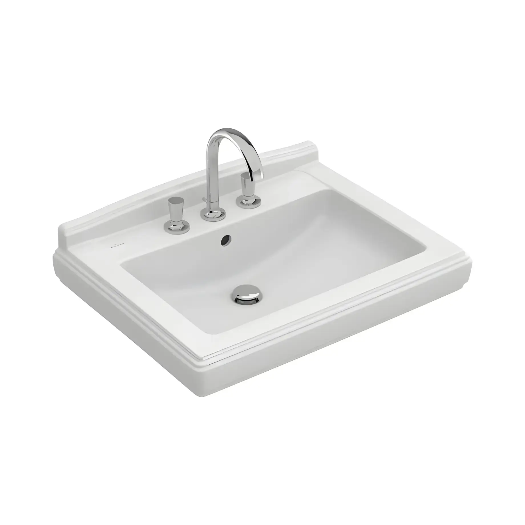 Умивальник Hommage Villeroy & Boch 7101A1R1 Alpine White CeramicPlus 75 х 58 см — вид на білому тлі