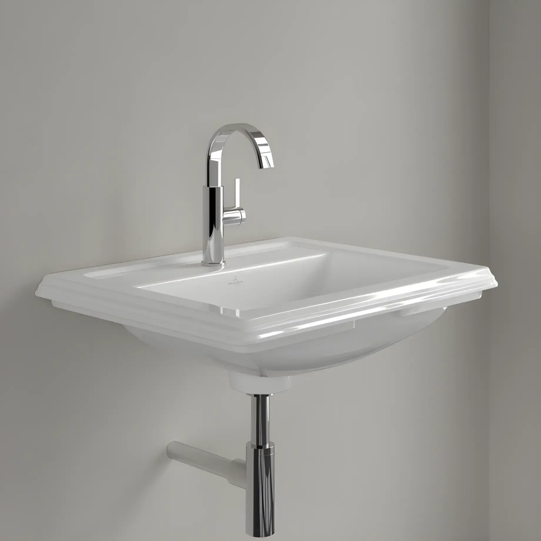 Умивальник Hommage Villeroy & Boch 710263R1 Alpine White CeramicPlus — бічний ракурс