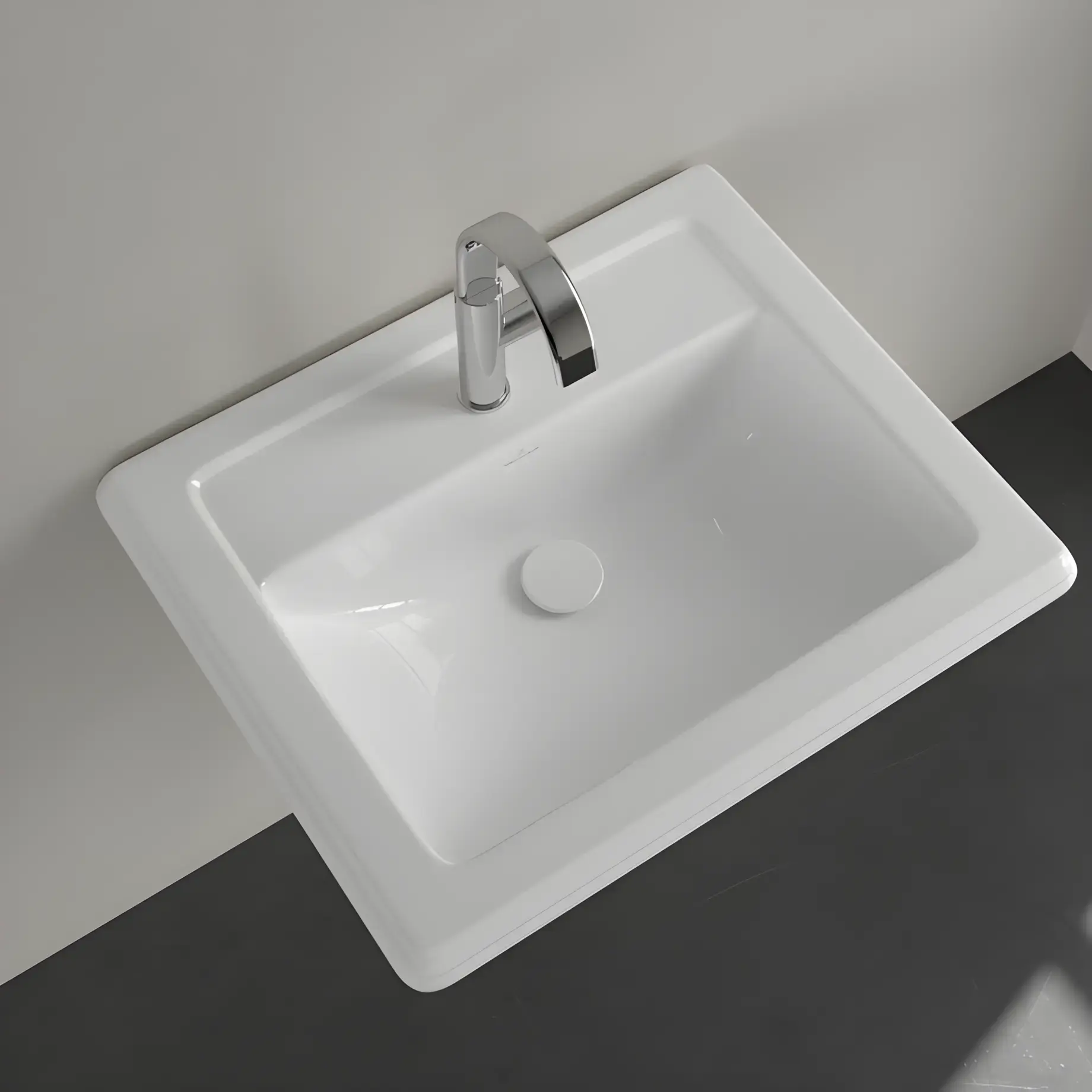 Умивальник Hommage Villeroy & Boch 710263R1 Alpine White CeramicPlus — вид згори