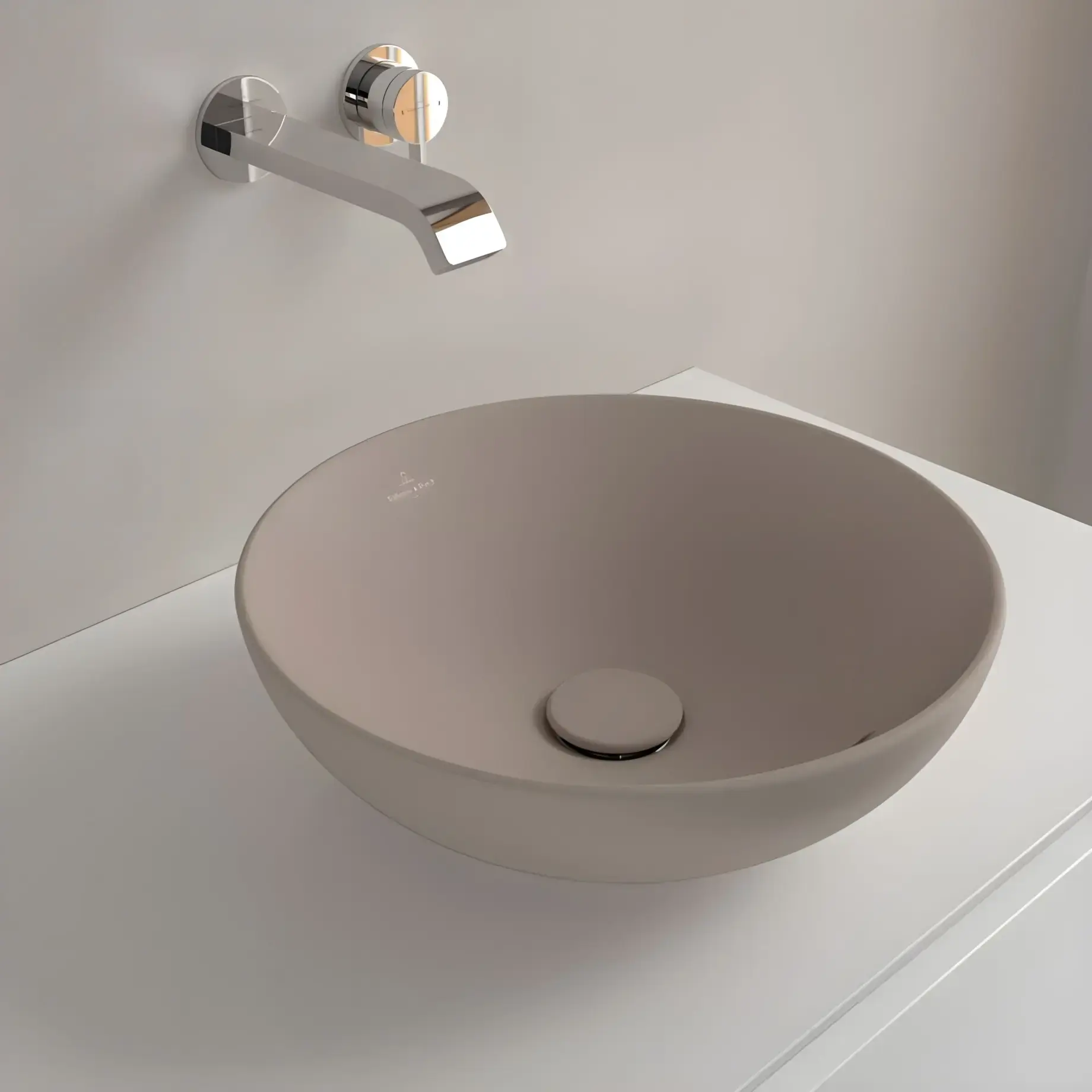 Умивальник Loop & Friends Villeroy & Boch 4A4500AM Almond CeramicPlus — вид всередину