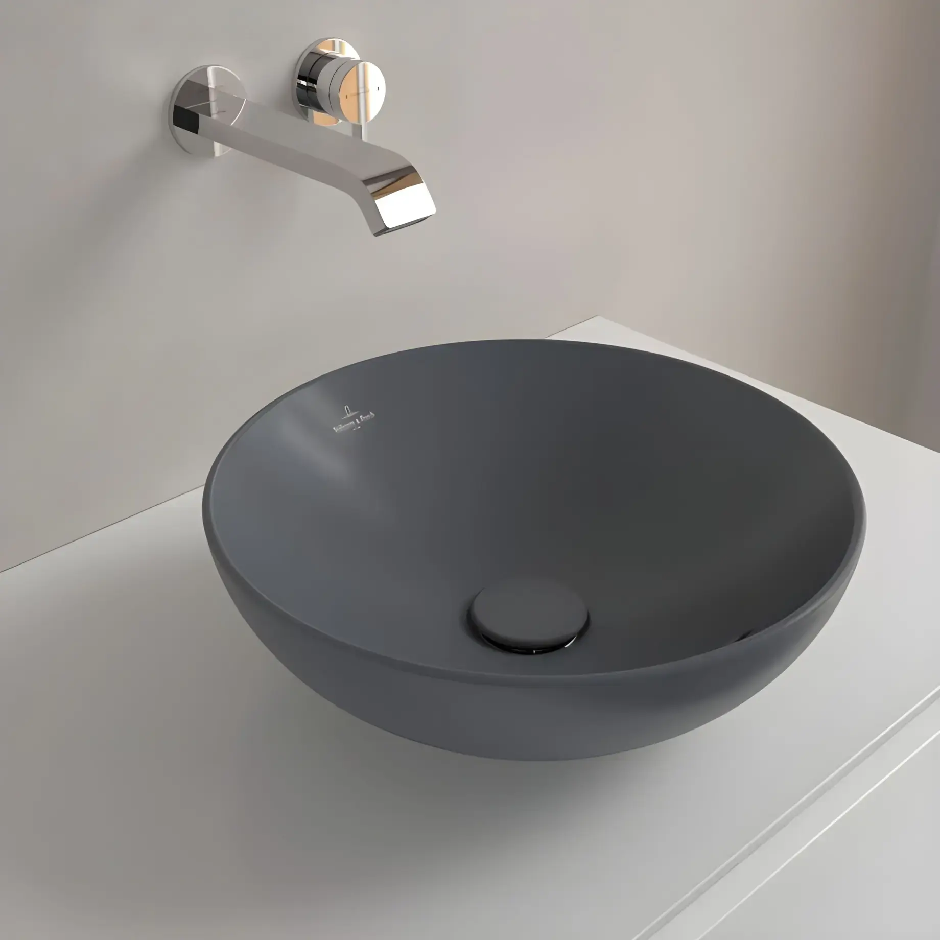Умивальник Loop & Friends Villeroy & Boch 4A4500i4 Graphite CeramicPlus — вид згори