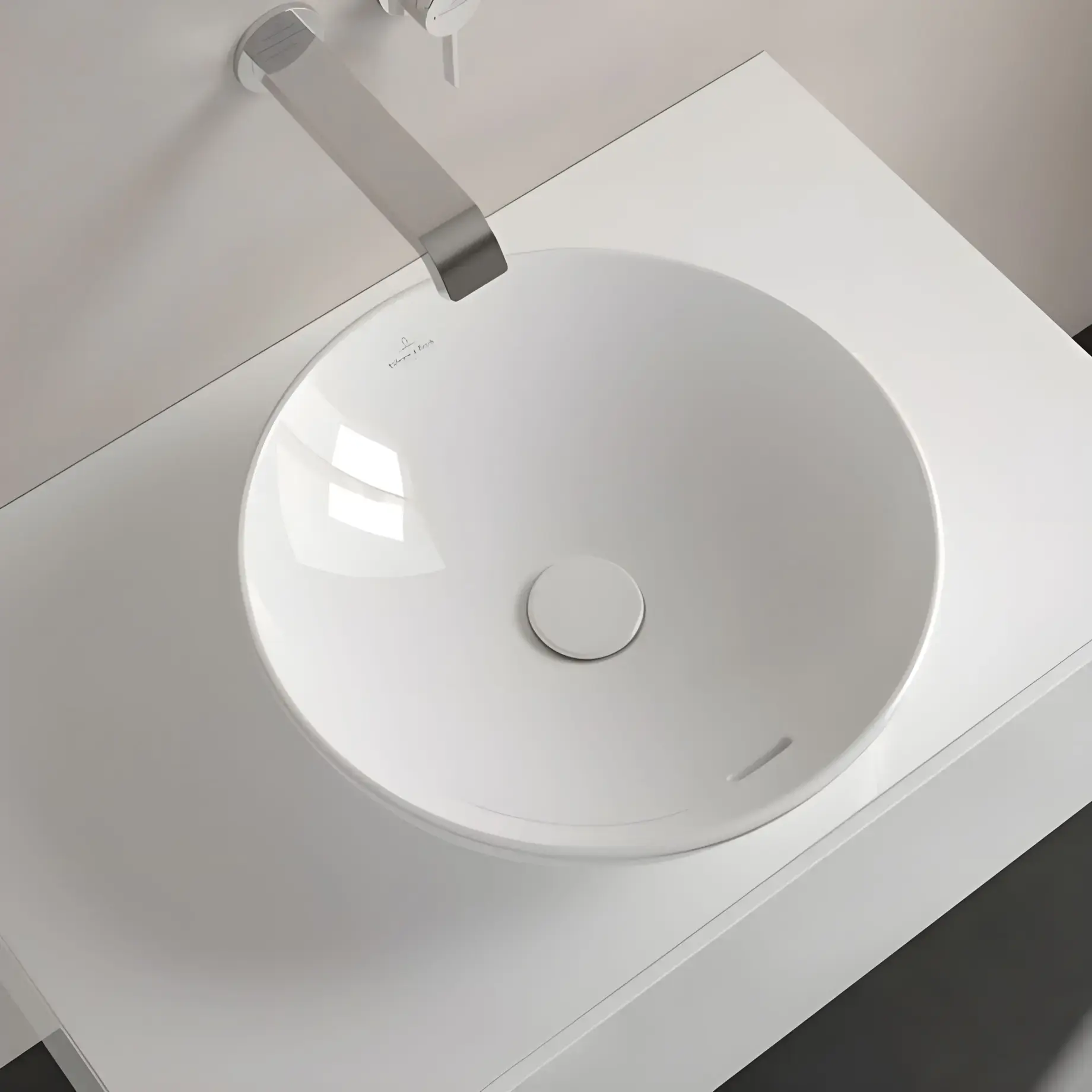 Умивальник Loop & Friends Villeroy & Boch 4A460001 Alpine White — ракурс 3/4
