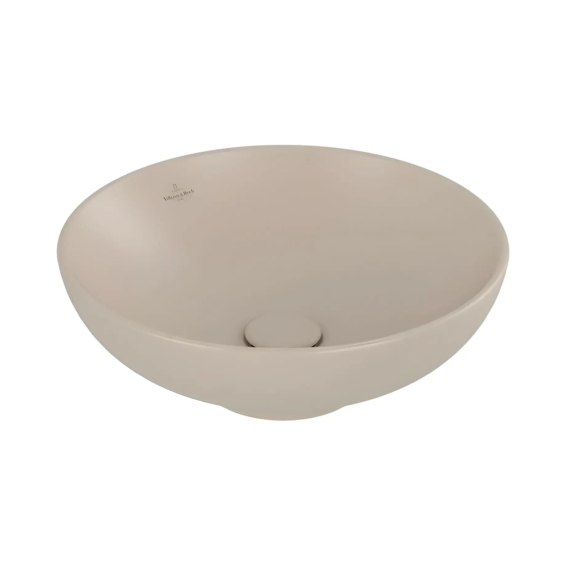 Умивальник Loop & Friends Villeroy & Boch 4A4600AM Almond CeramicPlus 42 х 42 см — вид на білому тлі
