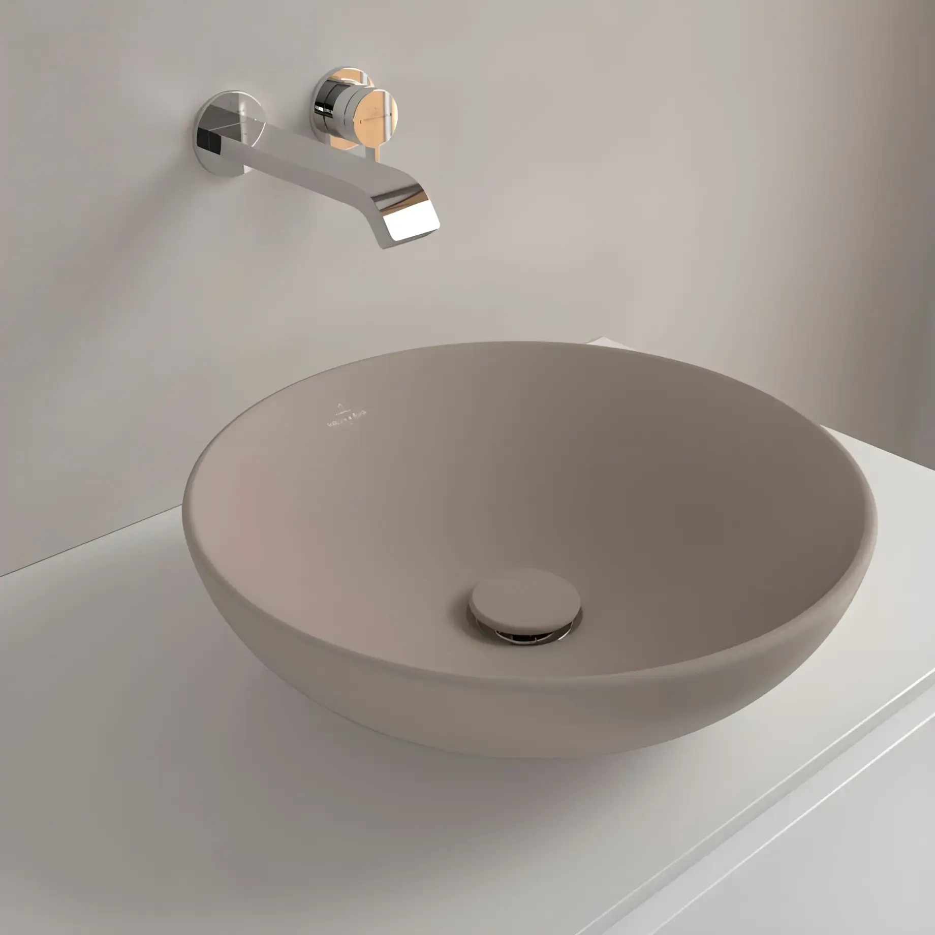 Умивальник Loop & Friends Villeroy & Boch 4A4601AM Almond CeramicPlus — технічне креслення з розмірами