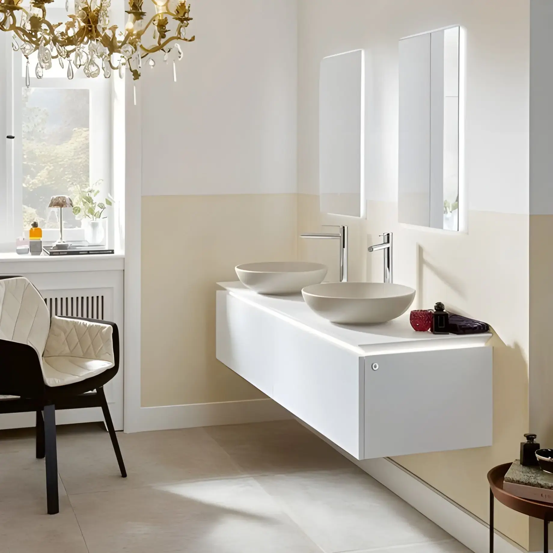 Умивальник Loop & Friends Villeroy & Boch 4A4601AM Almond CeramicPlus — деталь крупним планом