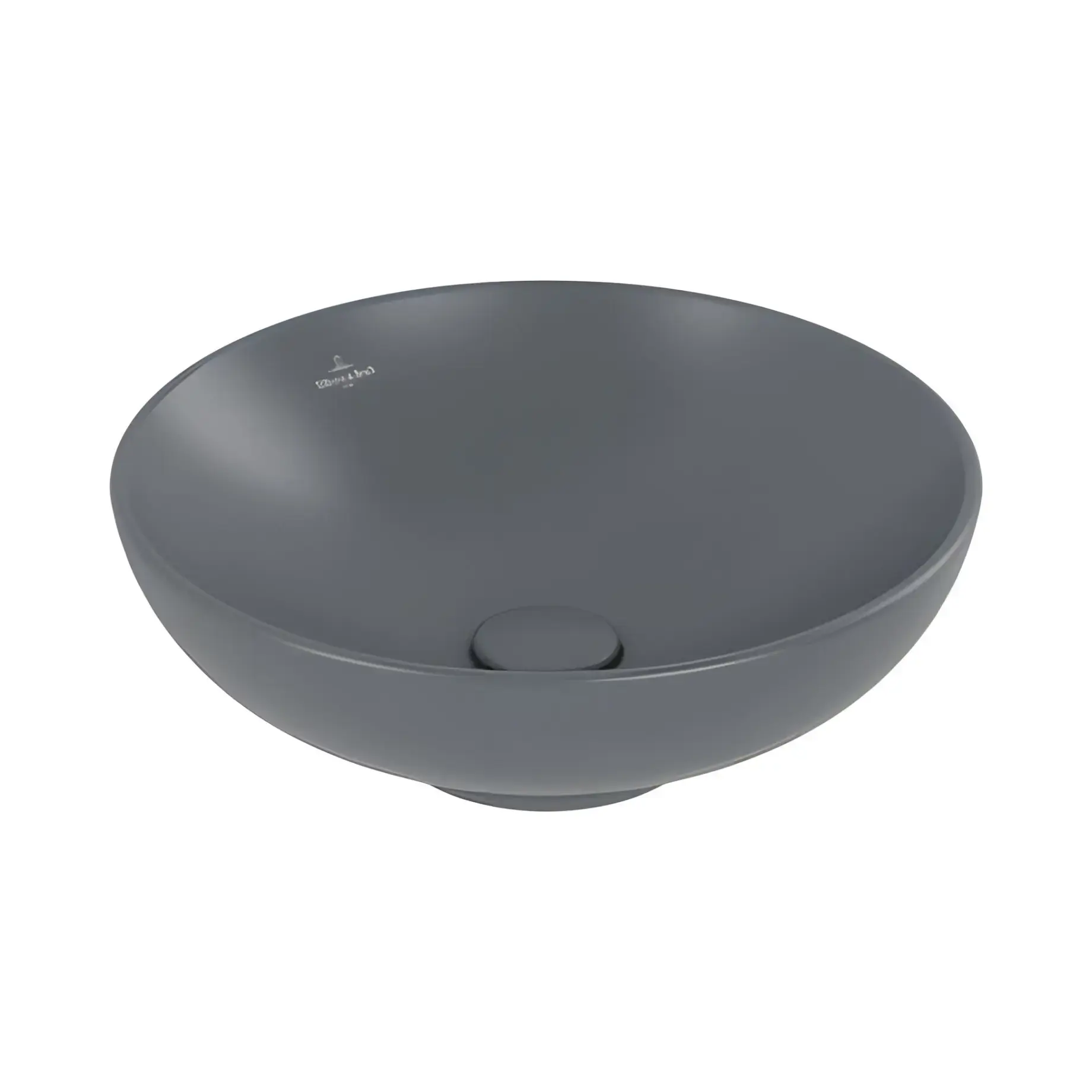 Умивальник Loop & Friends Villeroy & Boch 4A4601i4 Graphite CeramicPlus 42 х 42 см — вид на білому тлі