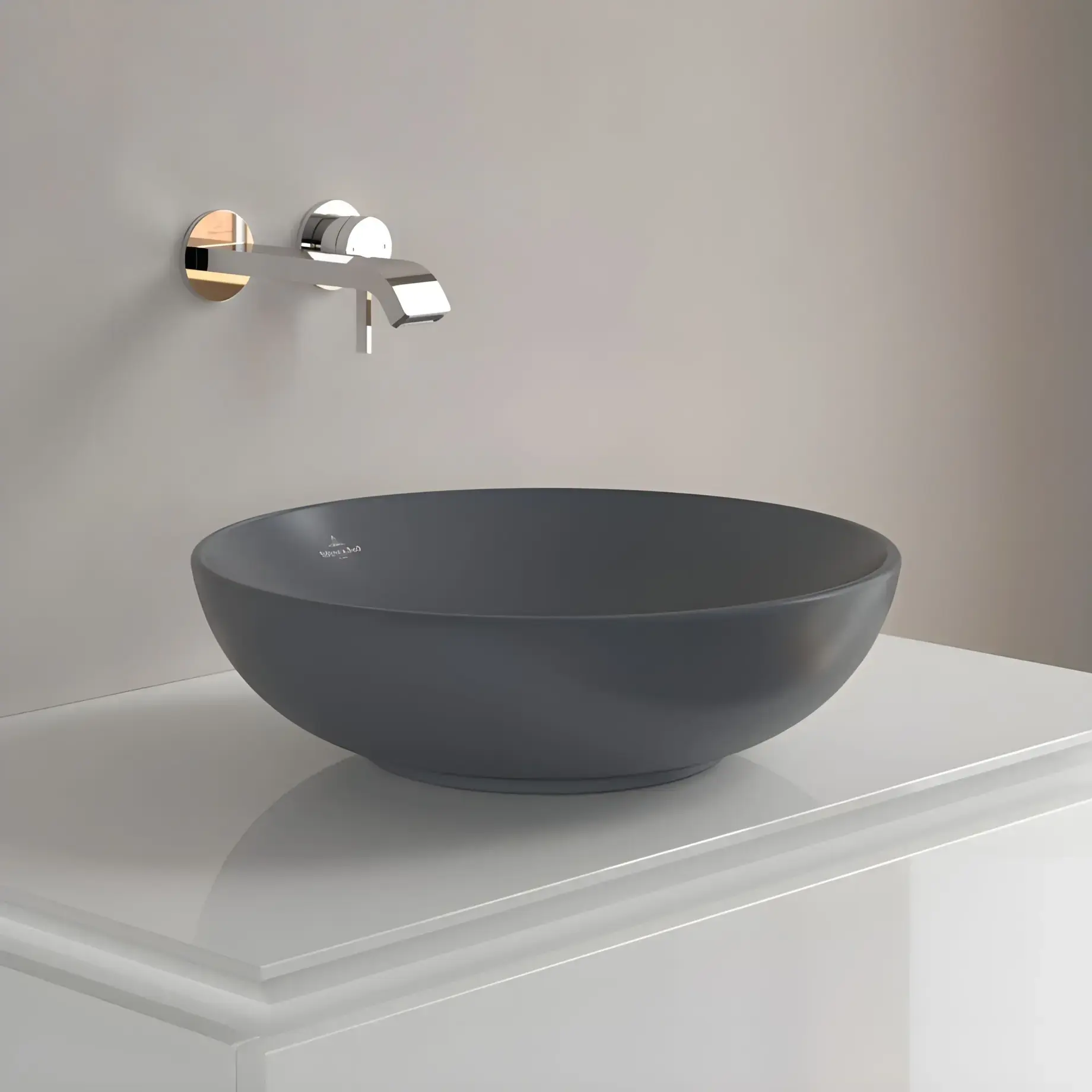 Умивальник Loop & Friends Villeroy & Boch 4A4601i4 Graphite CeramicPlus — вид згори