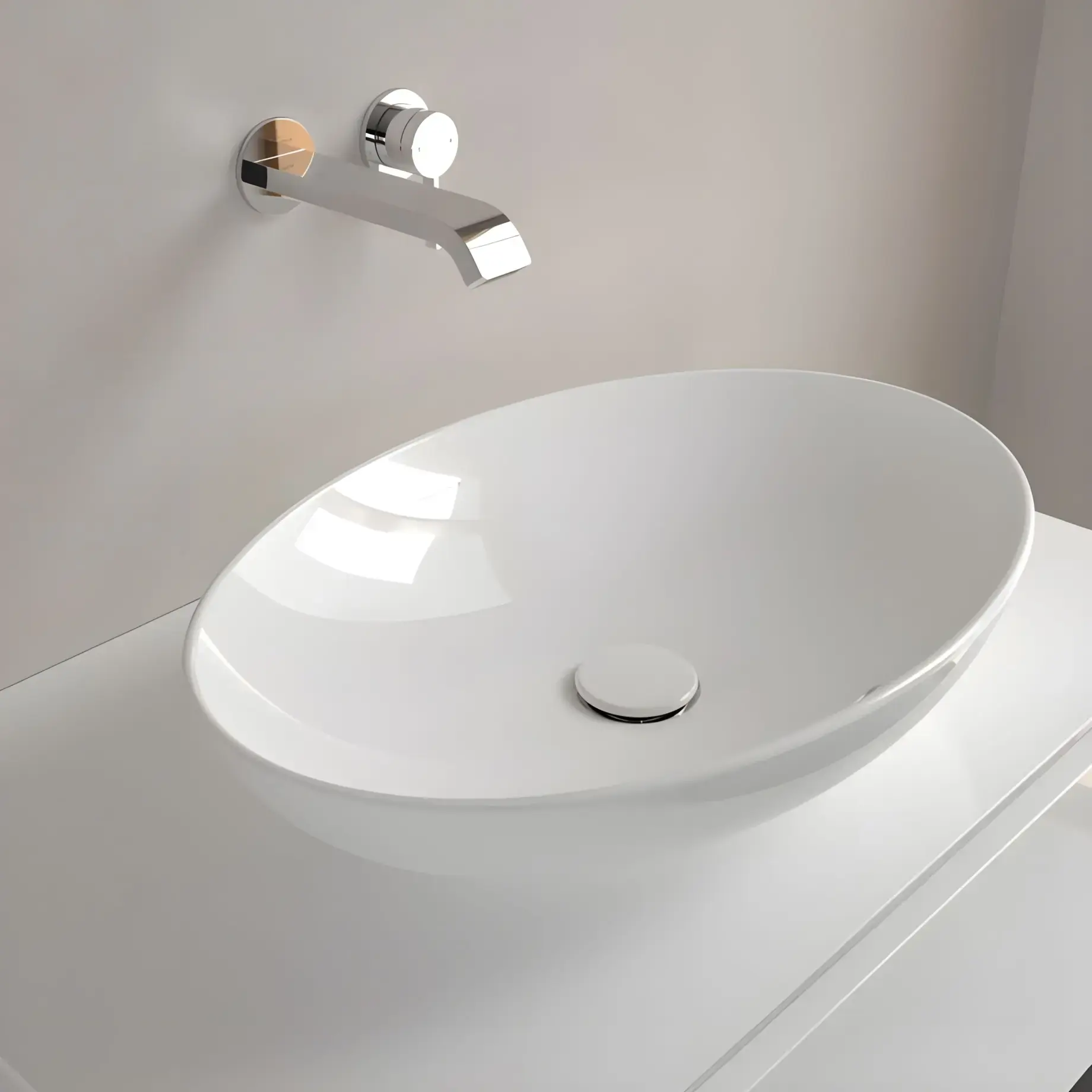 Умивальник Loop & Friends Villeroy & Boch 4A470001 Alpine White — вид згори