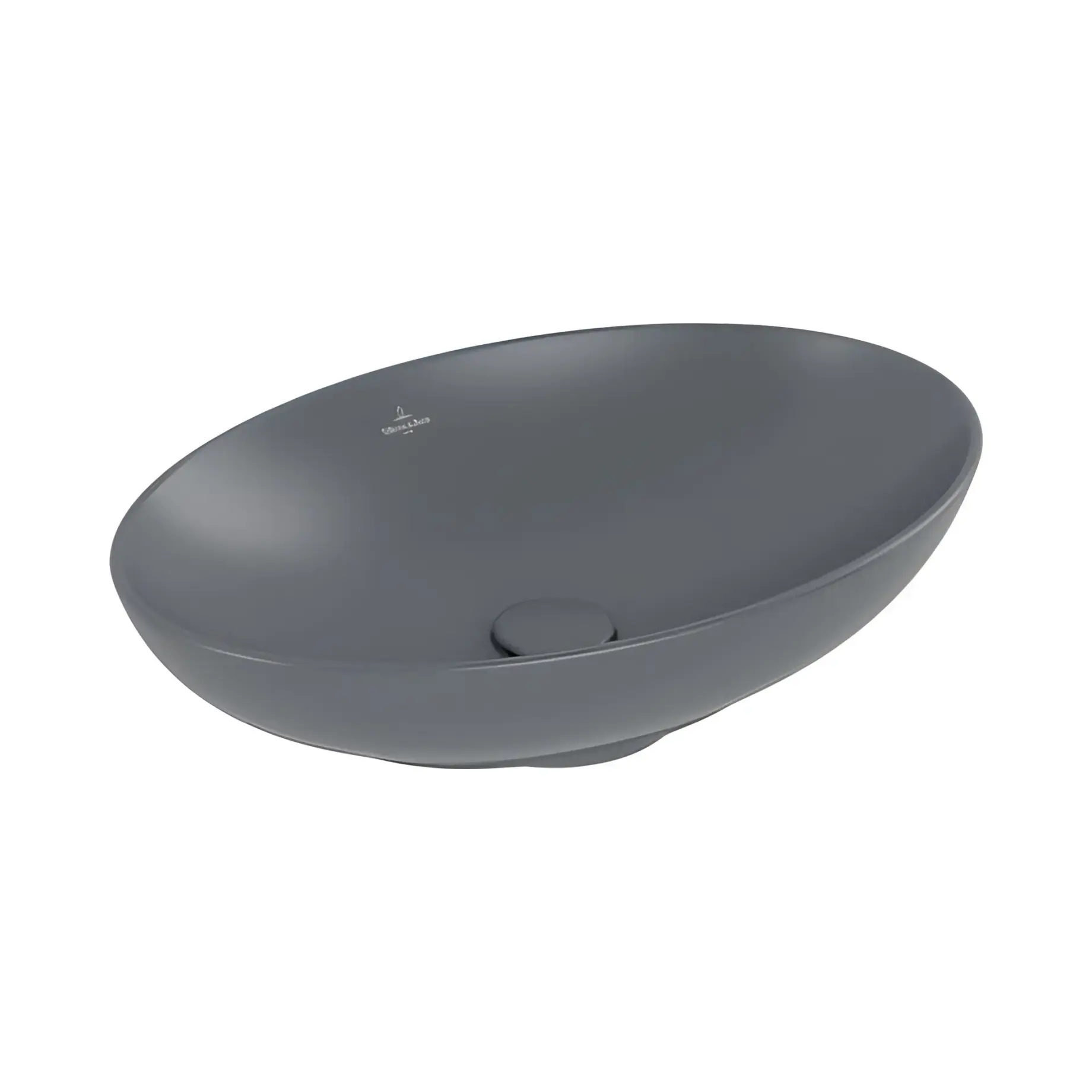 Умивальник Loop & Friends Villeroy & Boch 4A4700i4 Graphite CeramicPlus 56 х 38 см — вид на білому тлі