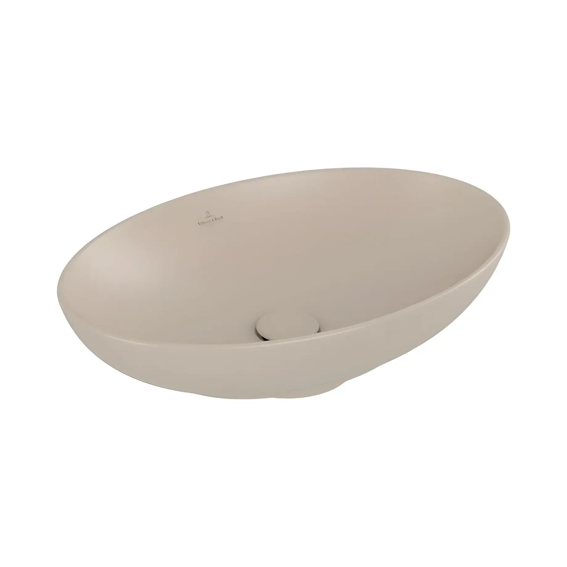 Умивальник Loop & Friends Villeroy & Boch 4A4701AM Almond CeramicPlus 56 х 38 см — вид на білому тлі