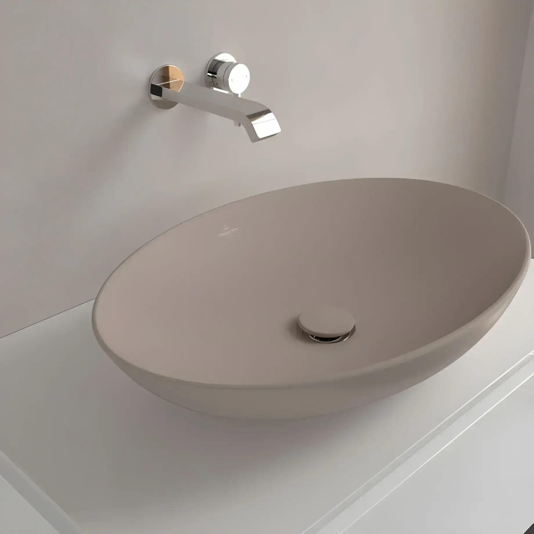 Умивальник Loop & Friends Villeroy & Boch 4A4701AM Almond CeramicPlus — вид згори