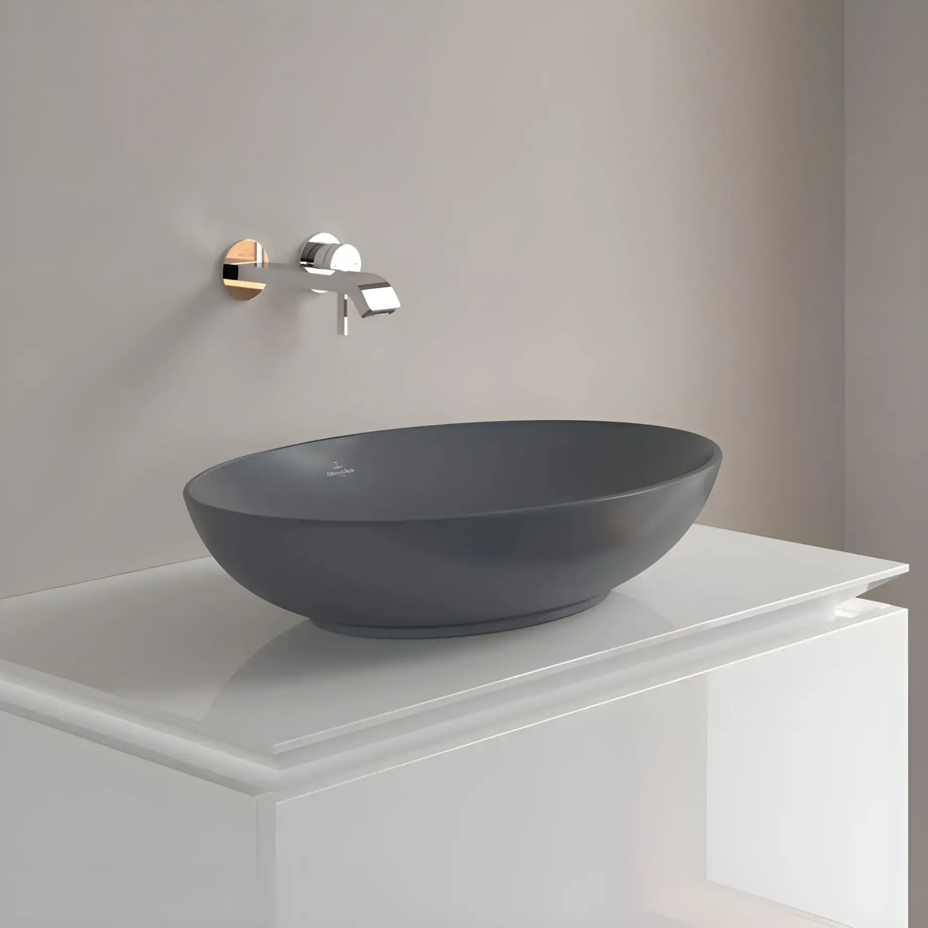 Умивальник Loop & Friends Villeroy & Boch 4A4701i4 Graphite CeramicPlus — вид всередину