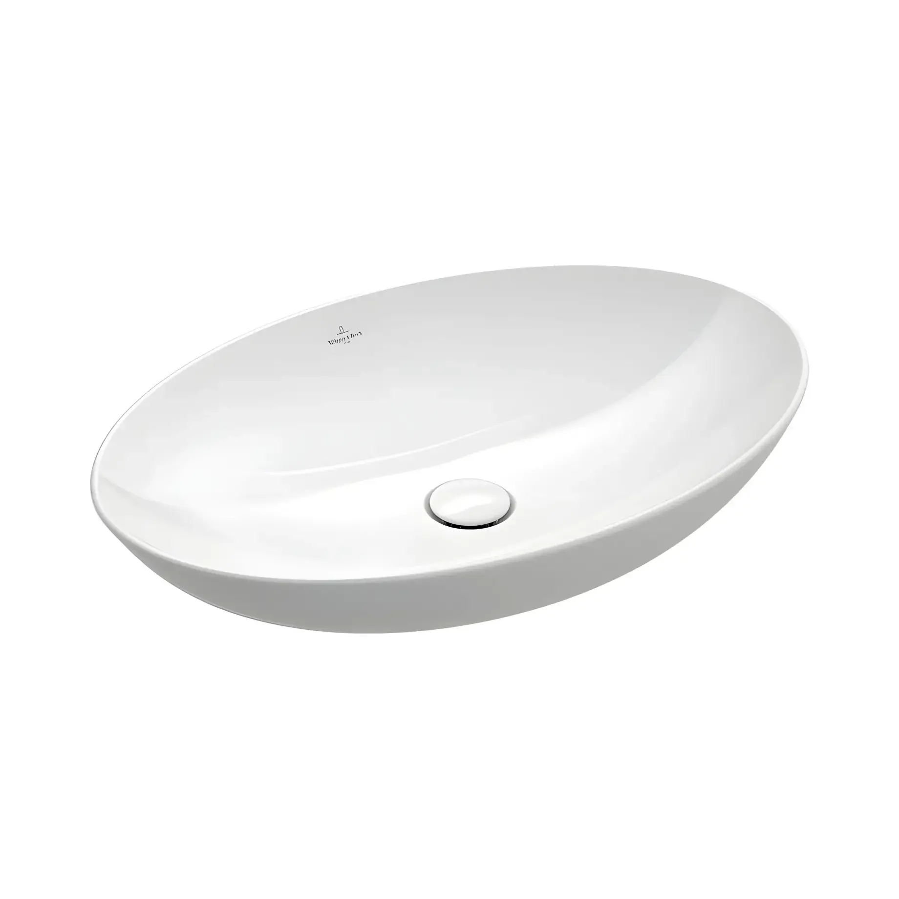 Умивальник Loop & Friends Villeroy & Boch 4A4701R1 Alpine White CeramicPlus 56 х 38 см — вид на білому тлі