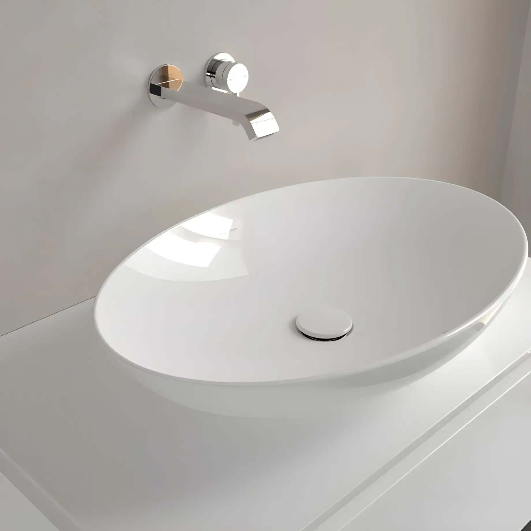 Умивальник Loop & Friends Villeroy & Boch 4A480001 Alpine White — ракурс 3/4