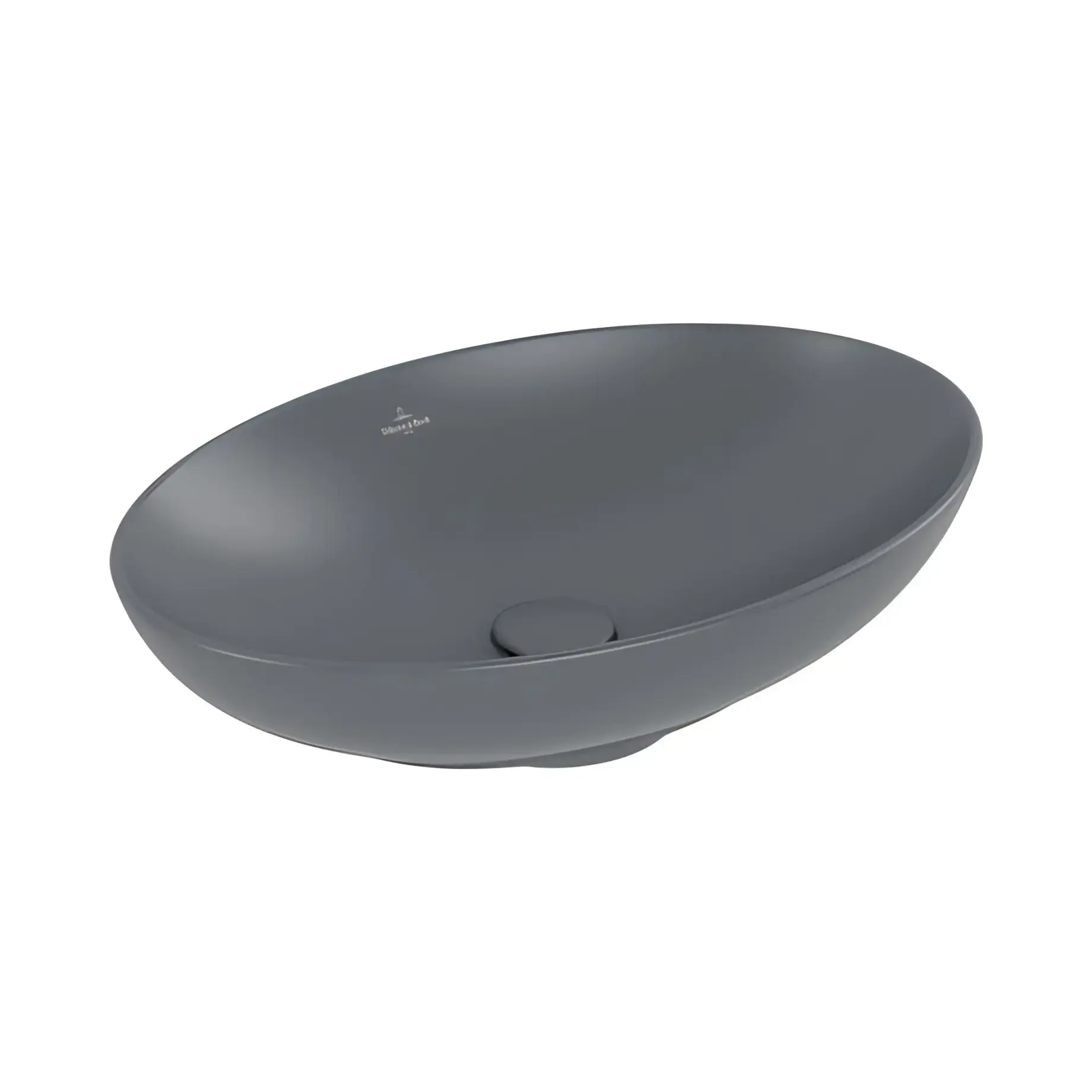 Умивальник Loop & Friends Villeroy & Boch 4A4800i4 Graphite CeramicPlus 62 х 42 см — вид на білому тлі