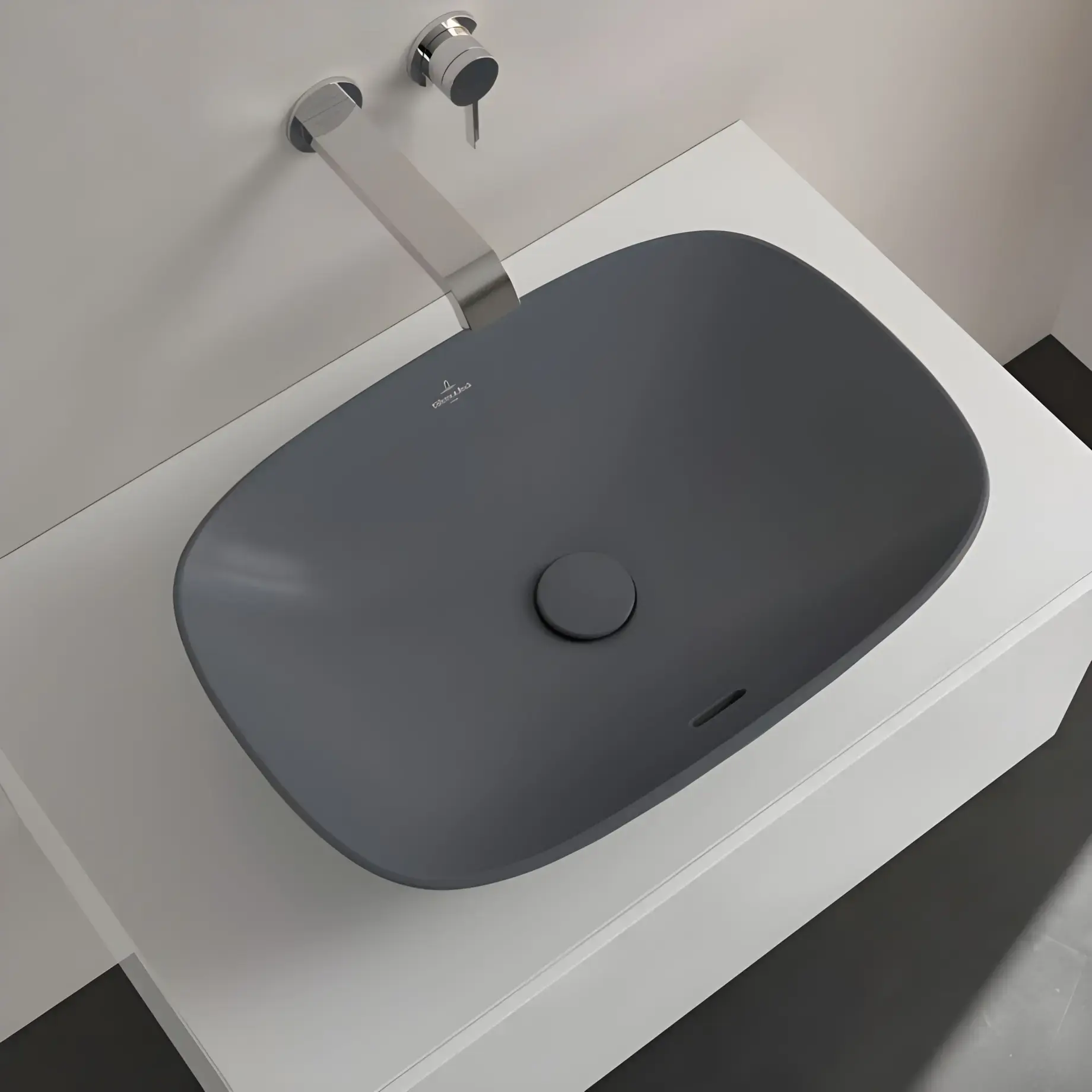 Умивальник Loop & Friends Villeroy & Boch 4A4900i4 Graphite CeramicPlus — вид згори