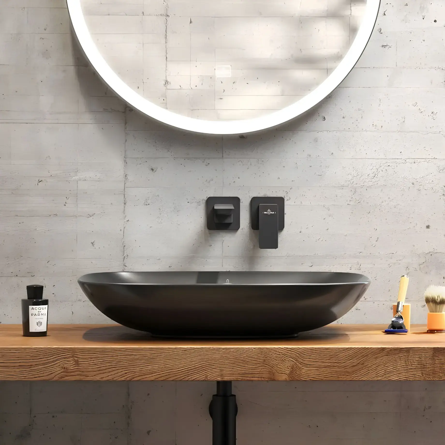 Умивальник Loop & Friends Villeroy & Boch 4A4900S5 Ebony CeramicPlus — вид спереду
