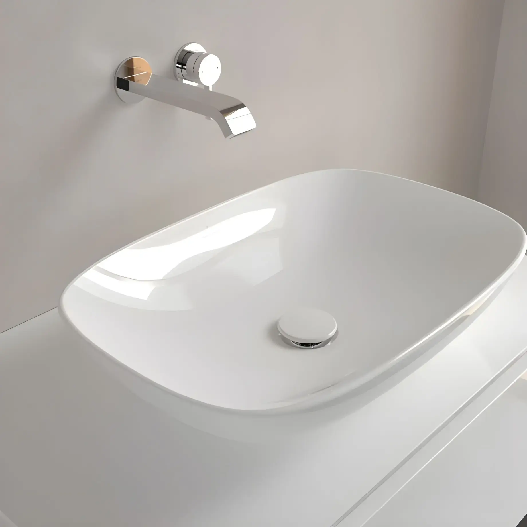 Умивальник Loop & Friends Villeroy & Boch 4A490101 Alpine White — вид згори