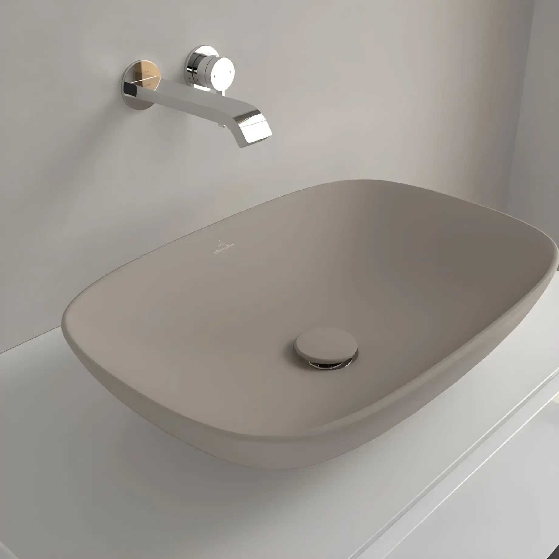 Умивальник Loop & Friends Villeroy & Boch 4A4901AM Almond CeramicPlus — вид згори