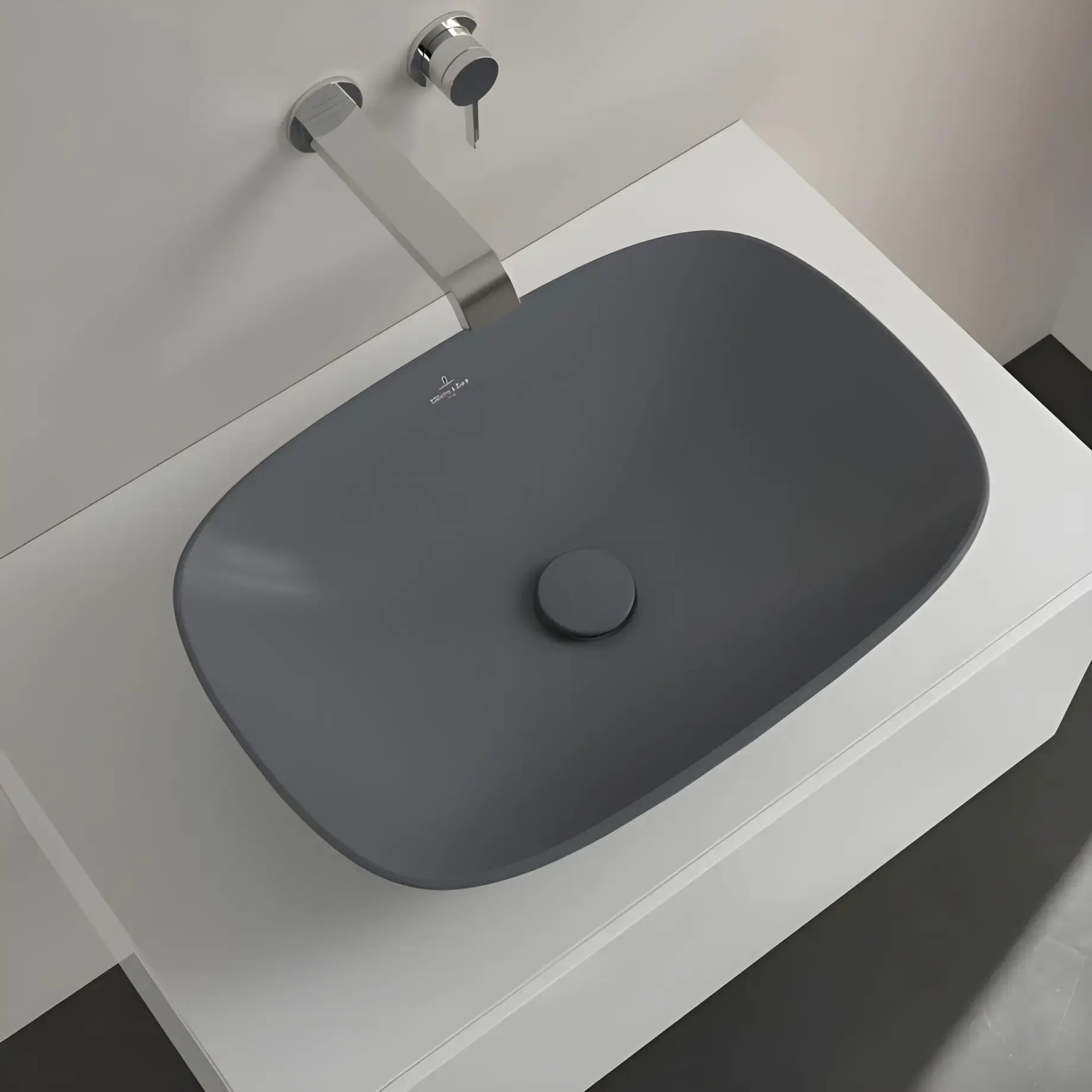 Умивальник Loop & Friends Villeroy & Boch 4A4901i4 Graphite CeramicPlus — вид згори