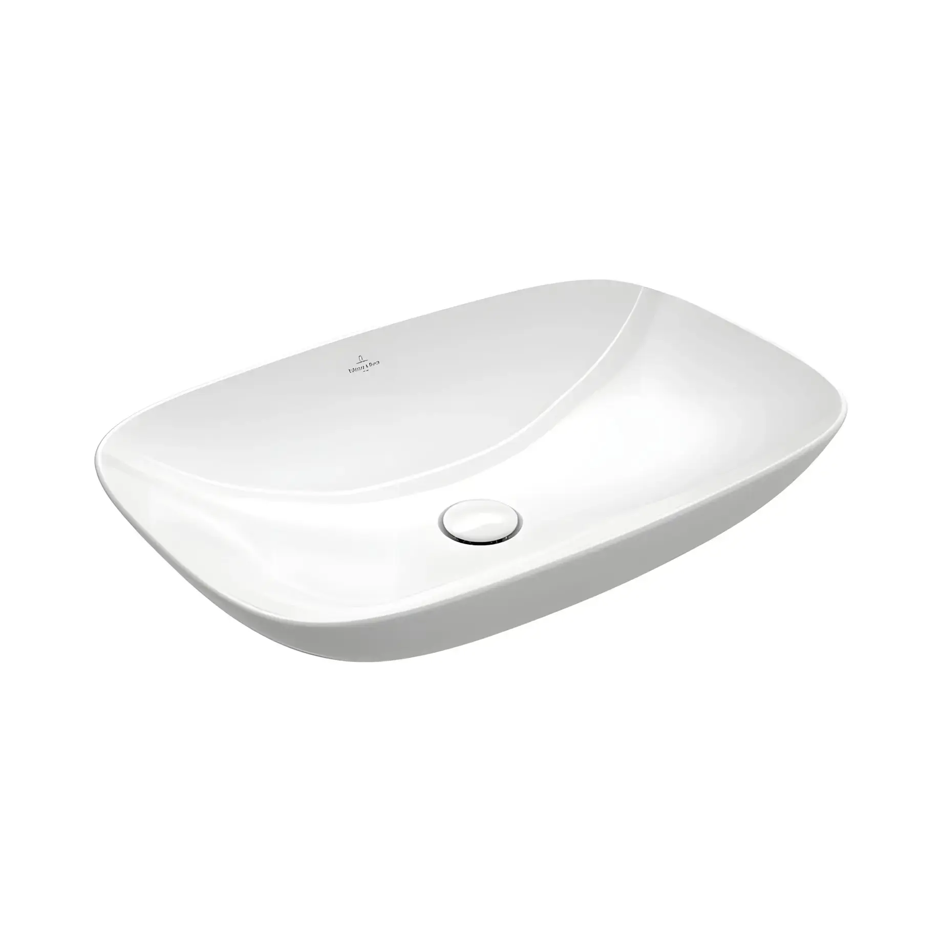 Умивальник Loop & Friends Villeroy & Boch 4A4901R1 Alpine White CeramicPlus 56 х 38 см — вид на білому тлі