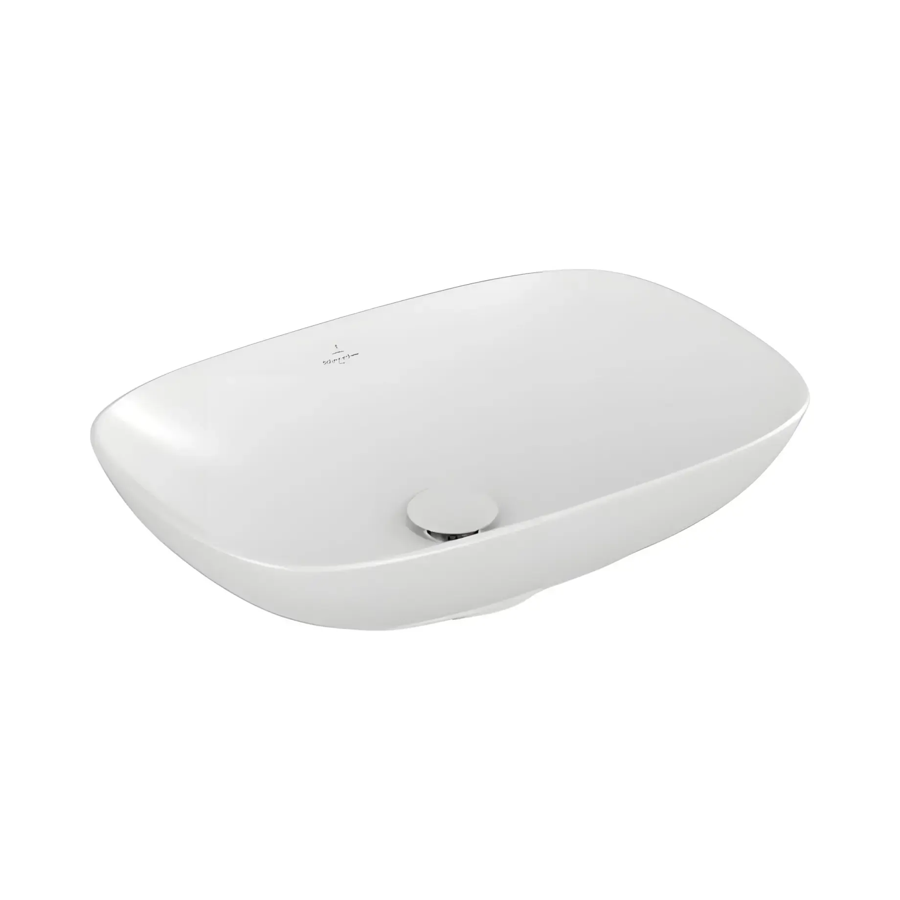 Умивальник Loop & Friends Villeroy & Boch 4A4901RW Stone White CeramicPlus 56 х 38 см — вид на білому тлі