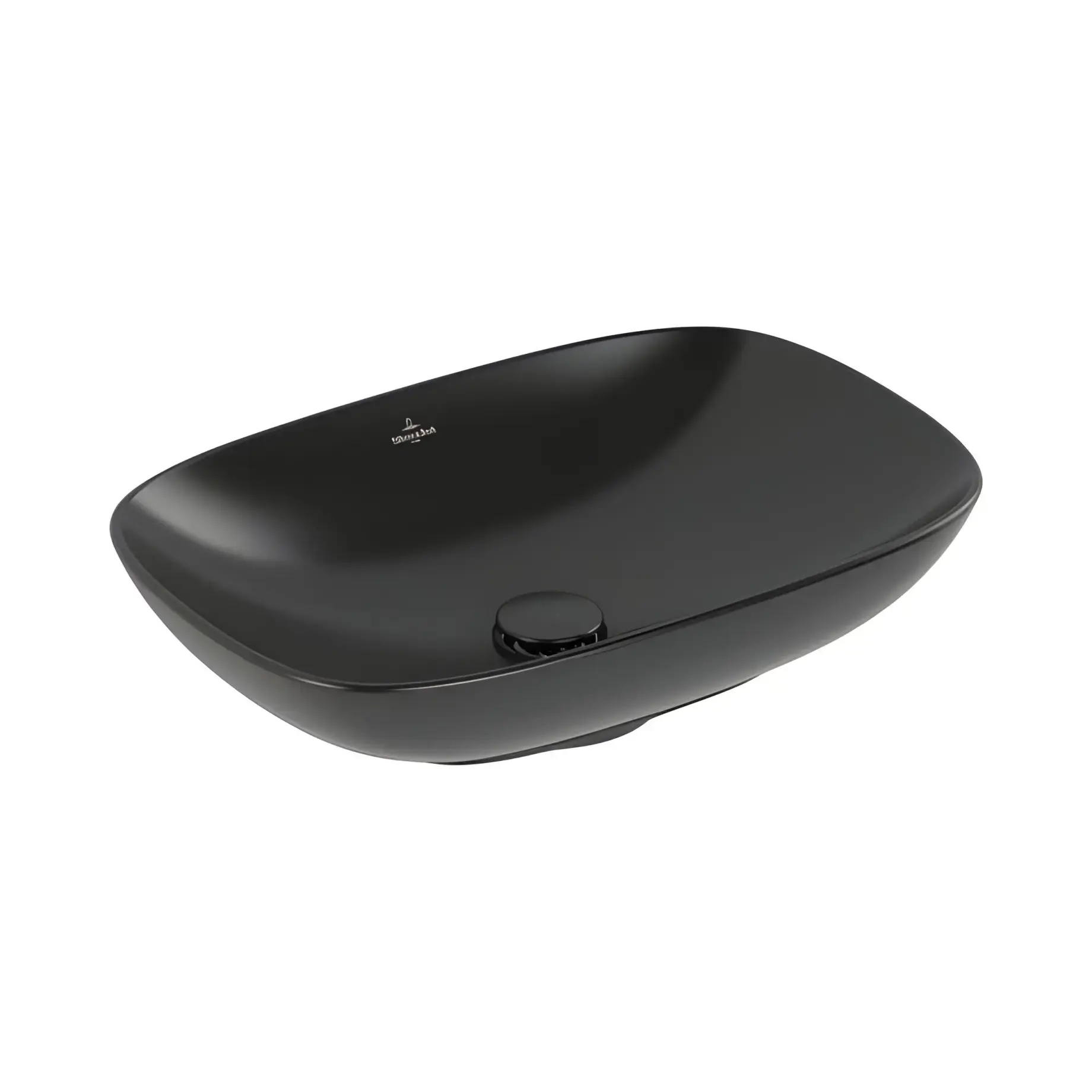 Умивальник Loop & Friends Villeroy & Boch 4A4901S5 Ebony CeramicPlus 56 х 38 см — вид на білому тлі