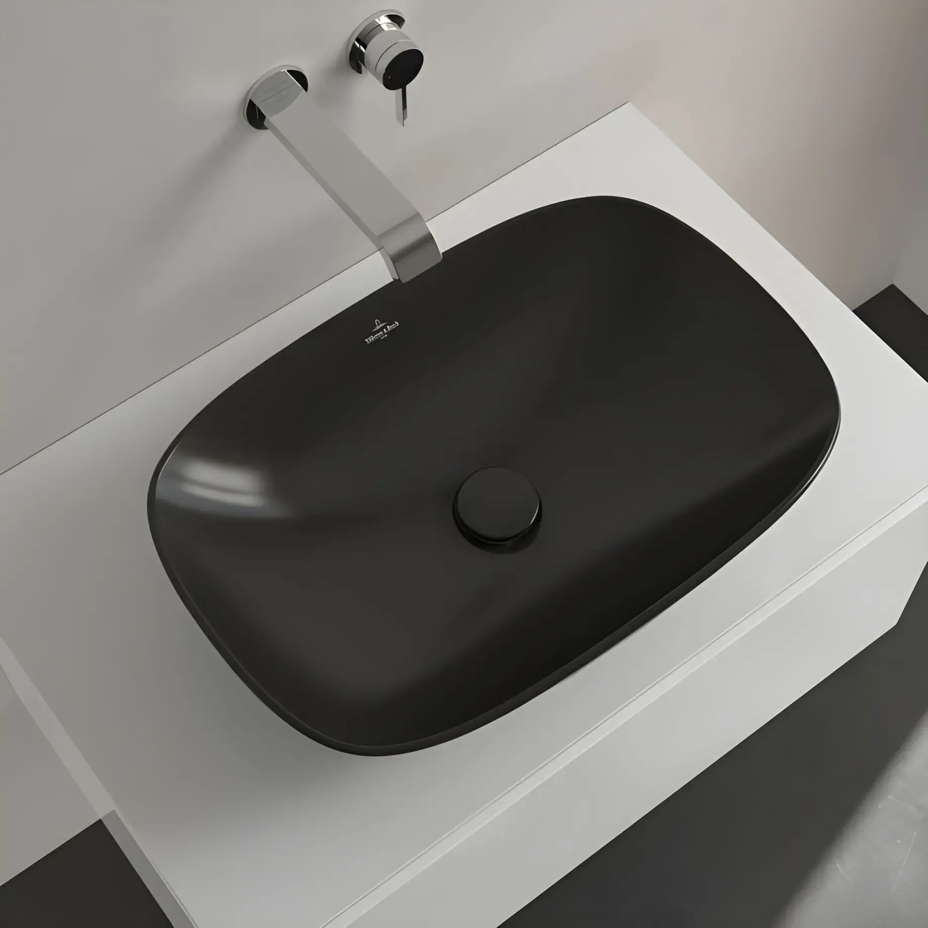 Умивальник Loop & Friends Villeroy & Boch 4A4901S5 Ebony CeramicPlus — вид згори