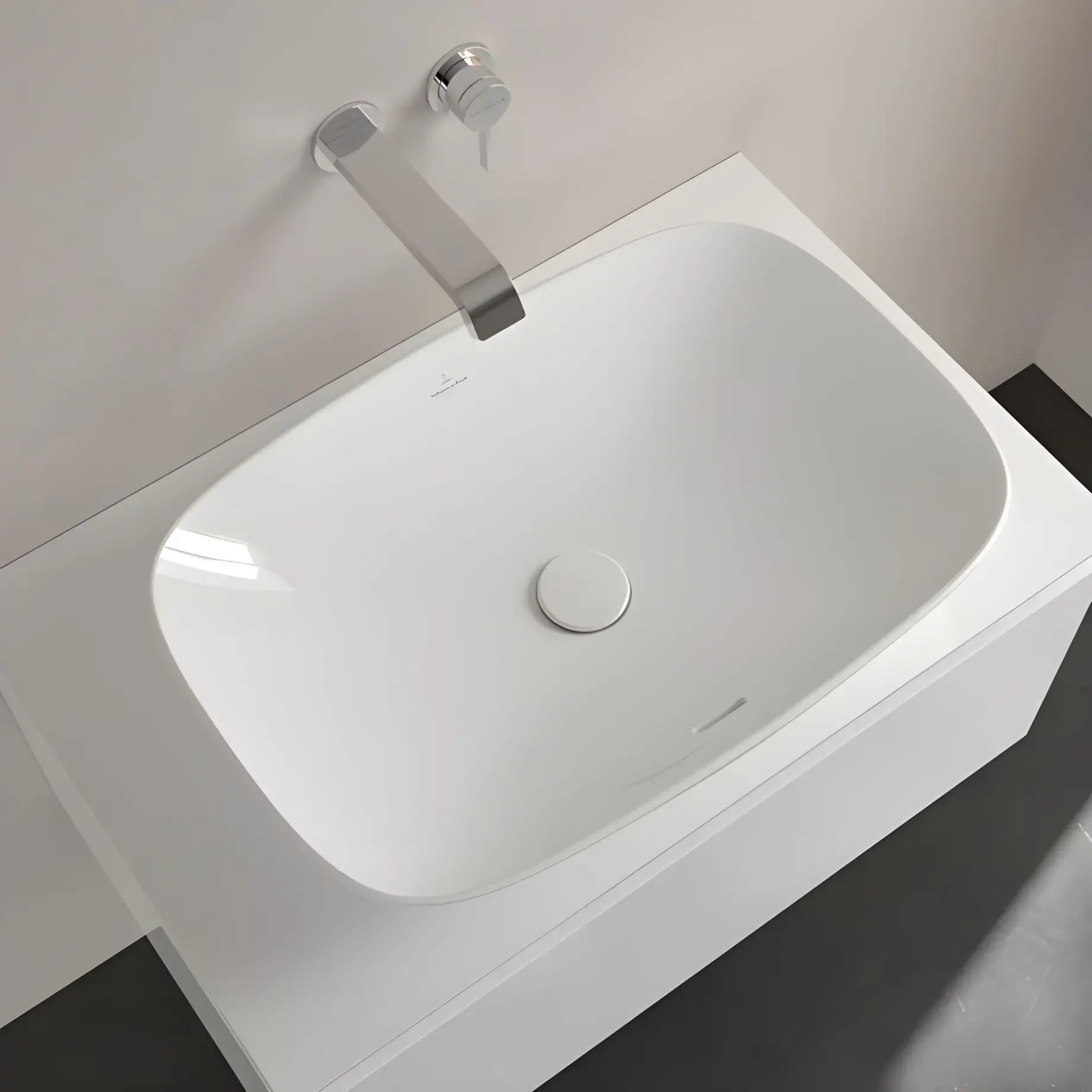 Умивальник Loop & Friends Villeroy & Boch 4A500001 Alpine White — бічний ракурс