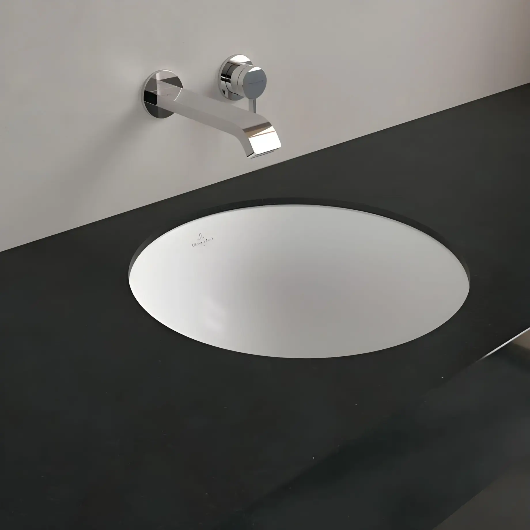 Умивальник Loop & Friends Villeroy & Boch 4A5201RW Stone White CeramicPlus — бічний ракурс
