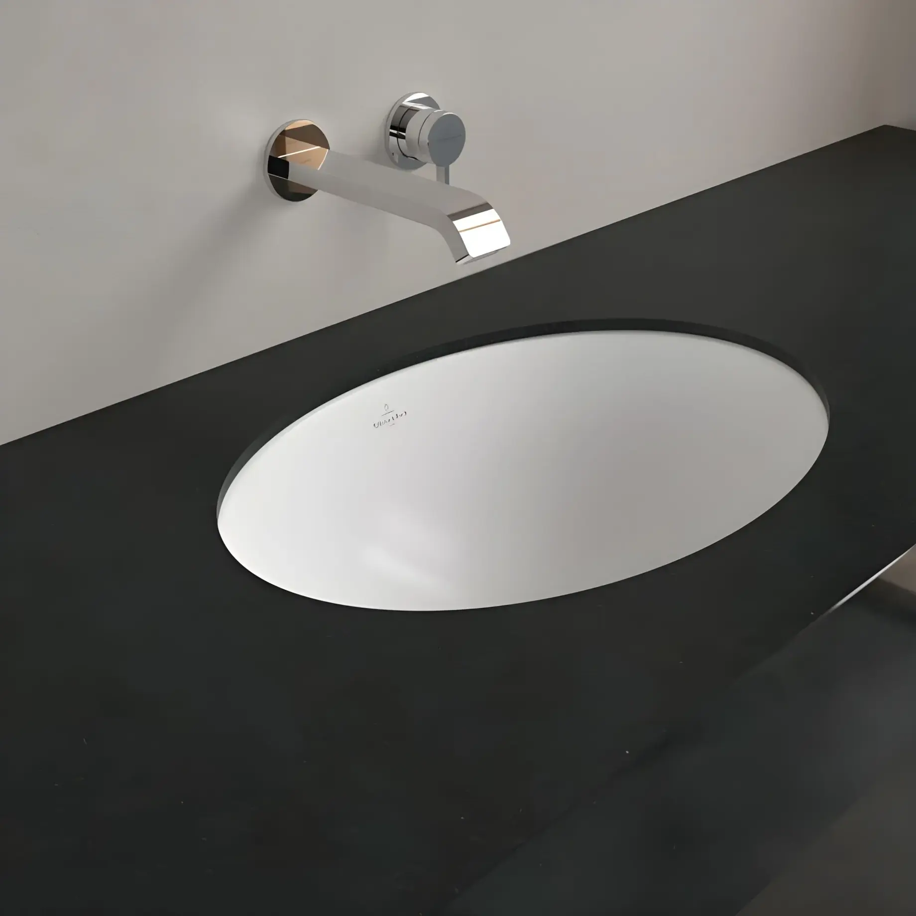 Умивальник Loop & Friends Villeroy & Boch 4A5401RW Stone White CeramicPlus — бічний ракурс