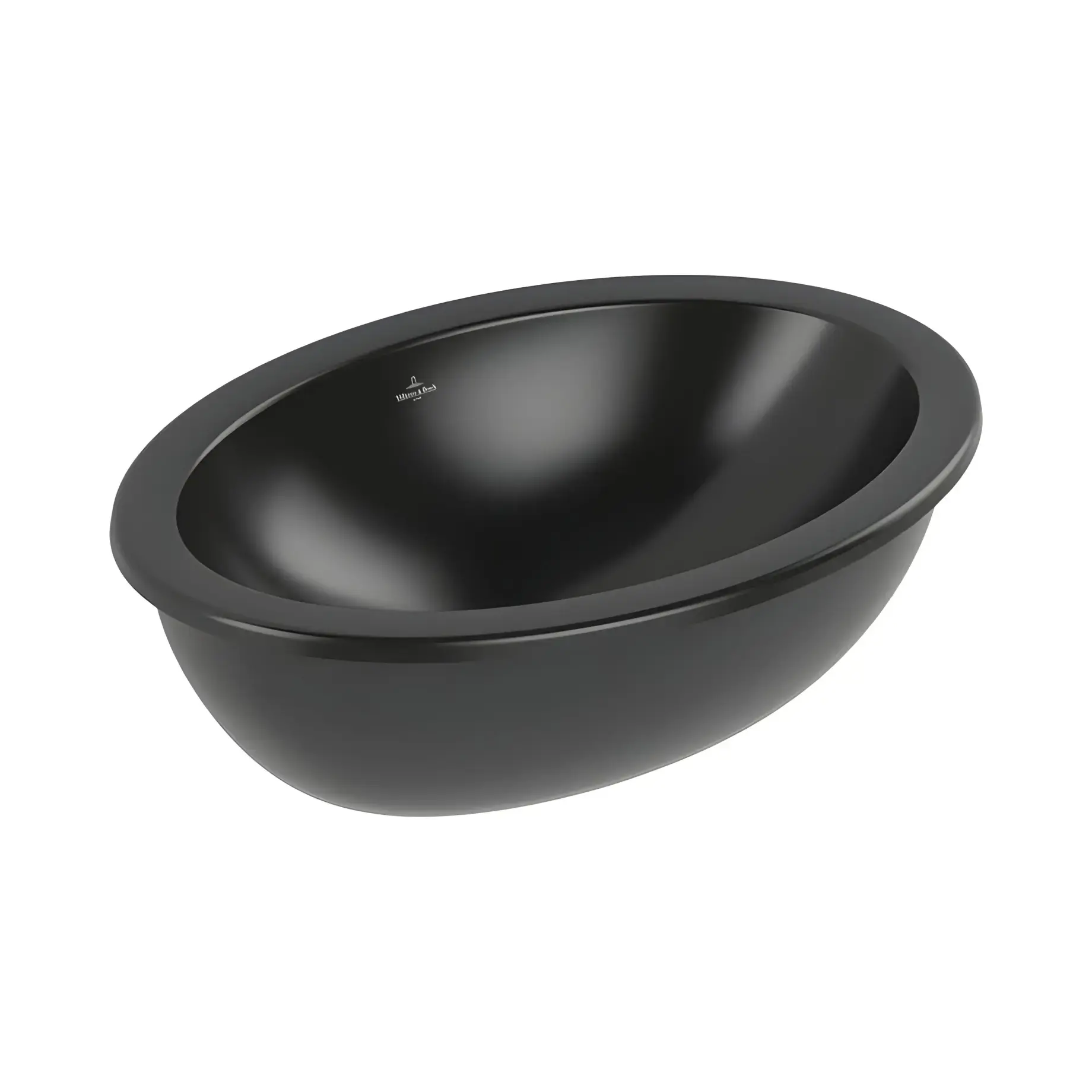 Умивальник Loop & Friends Villeroy & Boch 4A5501R7 Pure Black CeramicPlus — вид на білому тлі