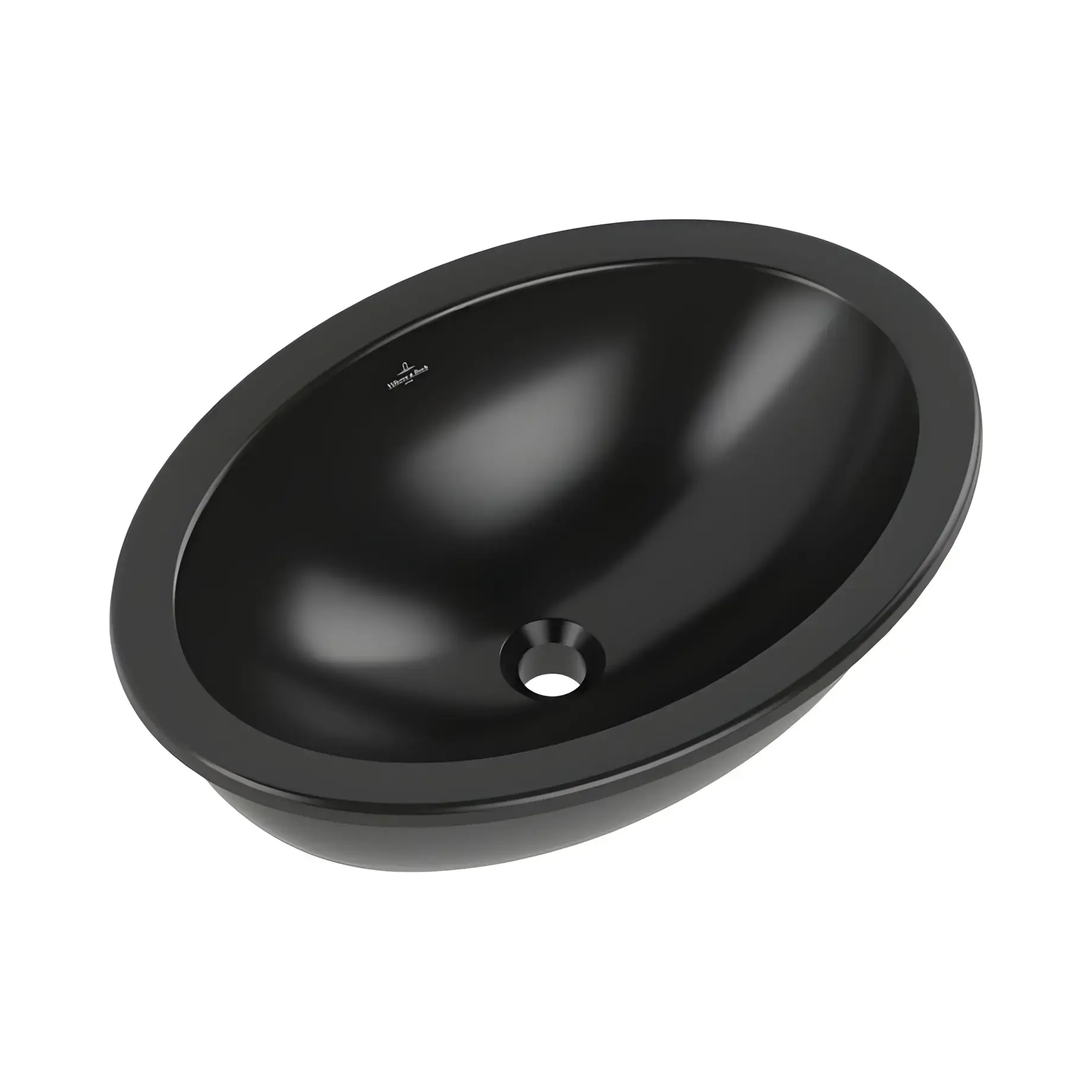 Умивальник Loop & Friends Villeroy & Boch 4A5501R7 Pure Black CeramicPlus — вид ззаду