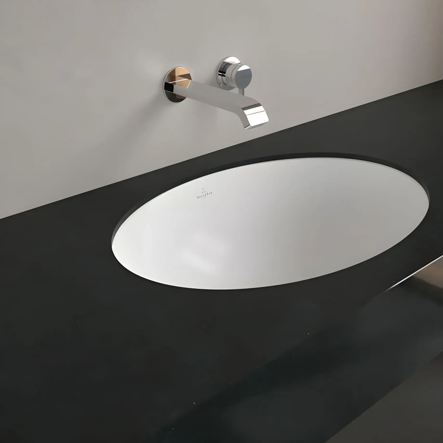 Умивальник Loop & Friends Villeroy & Boch 4A5501RW Stone White CeramicPlus — бічний ракурс