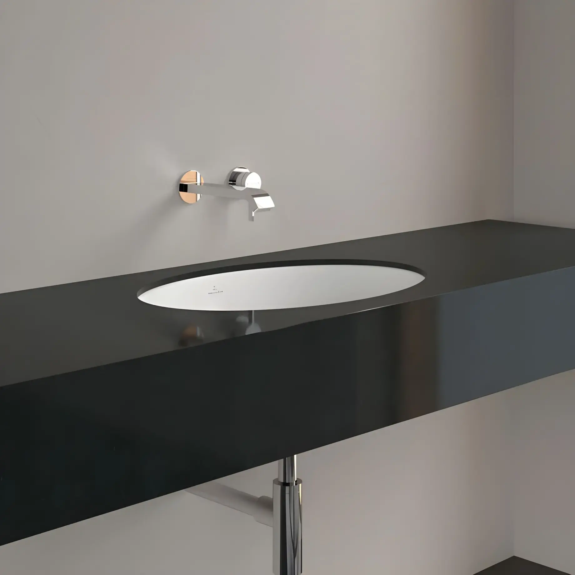 Умивальник Loop & Friends Villeroy & Boch 4A5501RW Stone White CeramicPlus — вид згори